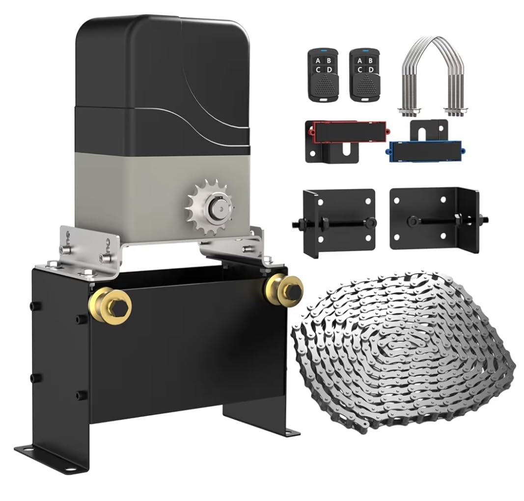 Blütezeit 1100lb Sliding Gate Opener - Chain Drive Electric Gate Motor with 2 Remotes & 16.4ft Chains Hardware Kit, Automatic Slide Gate Operator for Driveway Gates Acess System customer photo 2