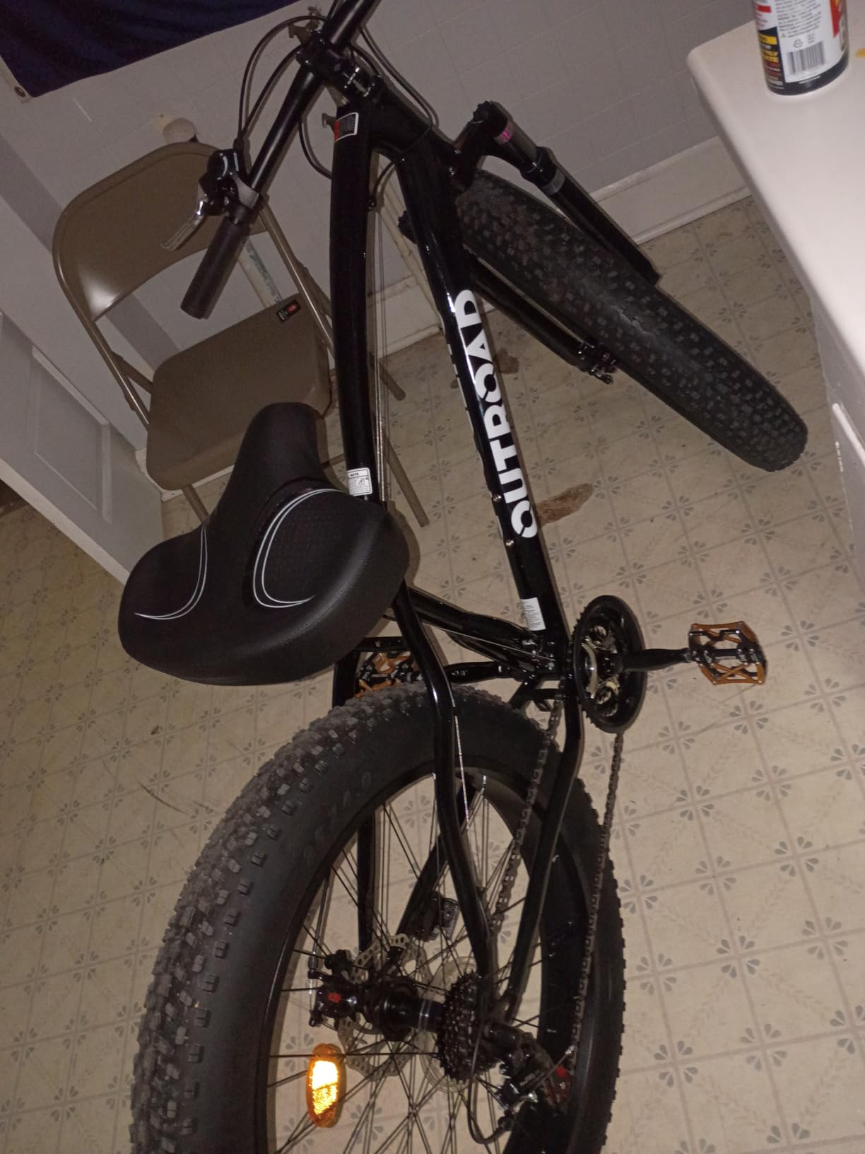Outroad Mountain Bike Fat Tire with 4-Inch Tire 26 inch Wheels, 21 Speed with High Carbon Steel Frame, Double Disc Brake and Front Suspension Anti-Slip Bikes customer photo 1
