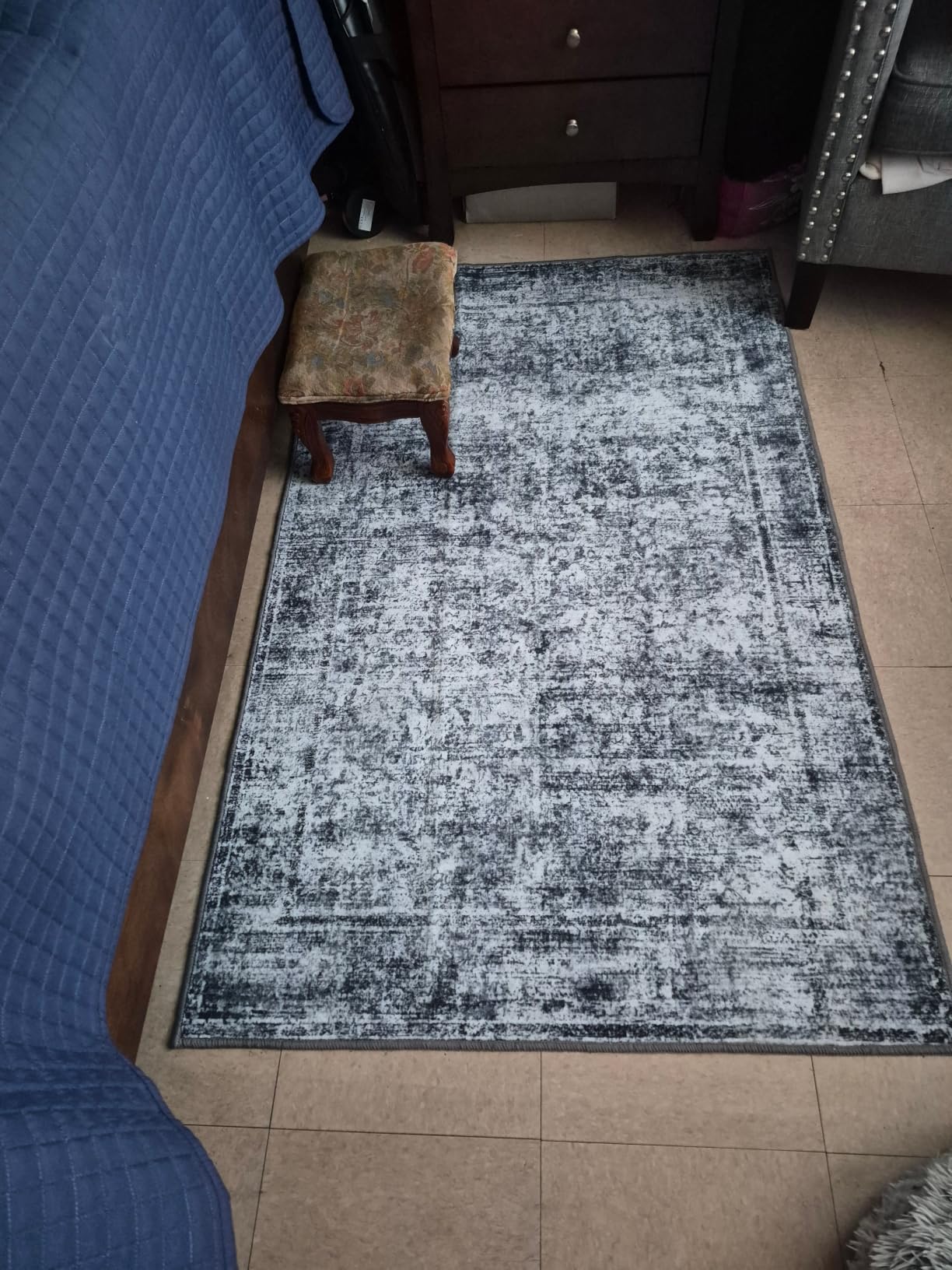 Washable Area Rug 5' x 7' Vintage Traditional Persian Mat - Foldable Distressed Non-Slip Machine Washable Carpet customer photo 1