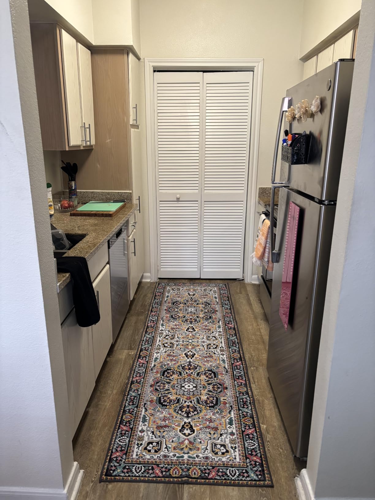 Washable Area Rug 5' x 7' Vintage Traditional Persian Mat - Foldable Distressed Non-Slip Machine Washable Carpet customer photo 2