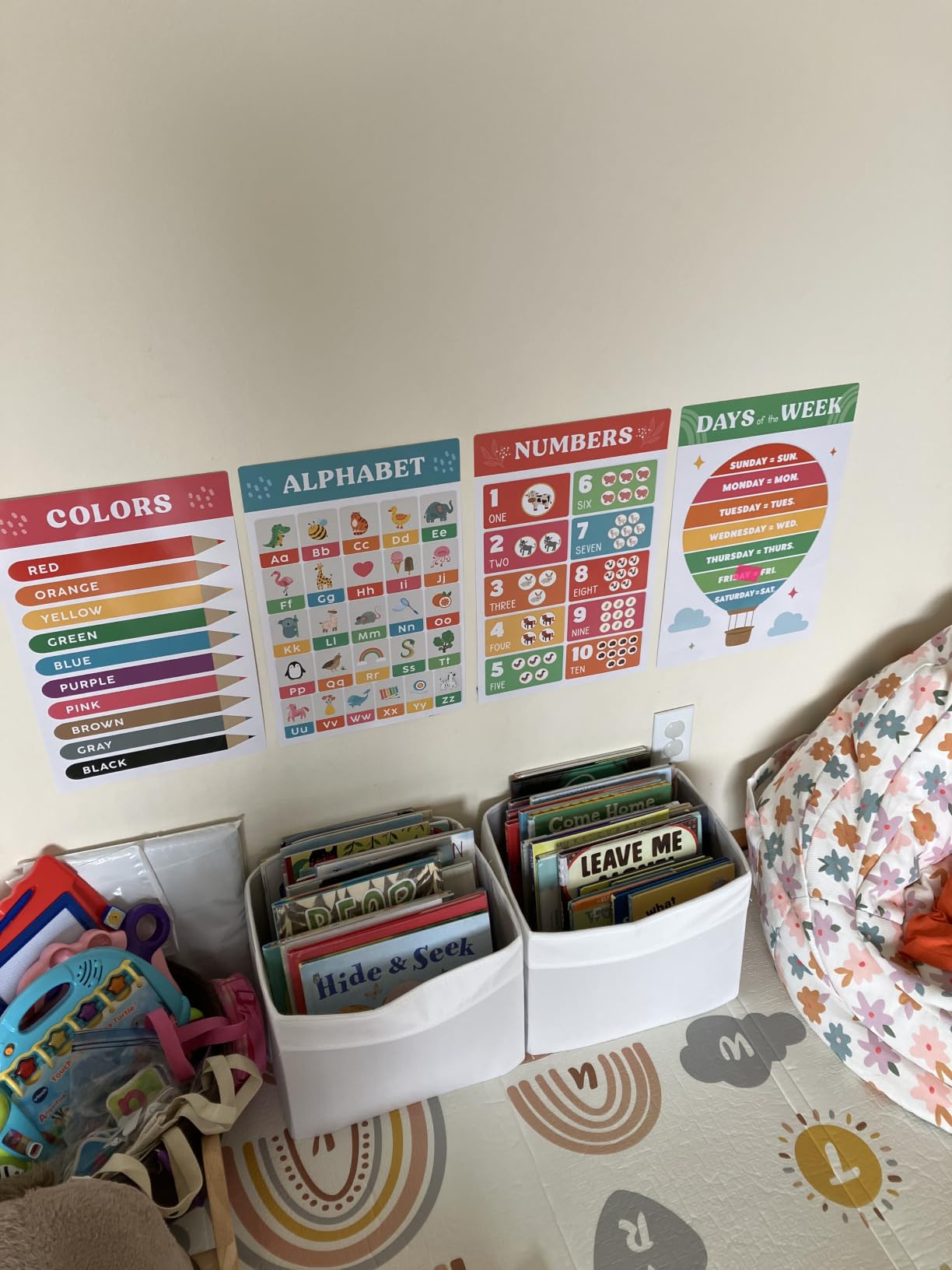 Fun Educational Posters for Toddlers - Set of 16 for Classroom & Homeschool | Easy to Read Learning Posters customer photo 2