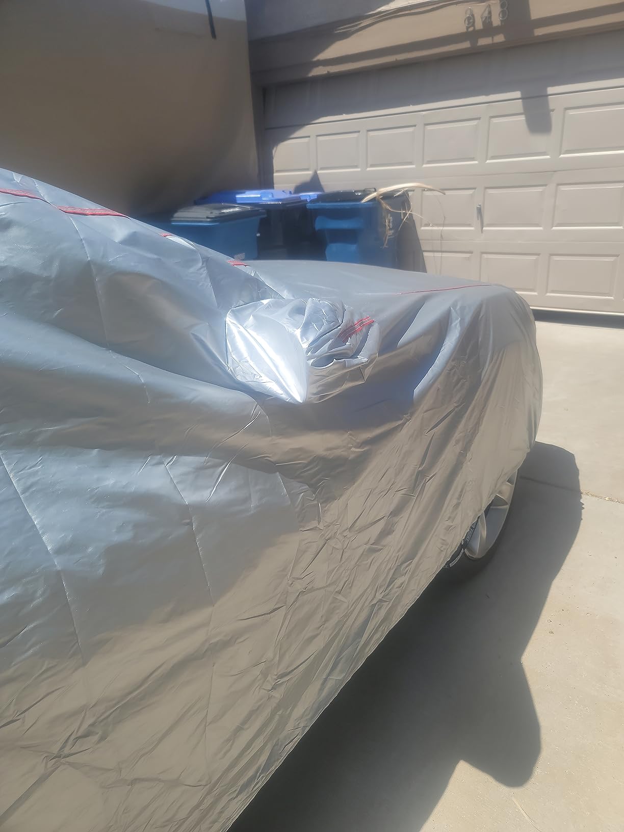 Tecoom Truck Cover Waterproof for Automobiles, Breathable Light Shell Windproof Sun Rain Snow Protection with Zipper Door & Lock, All Weather Outdoor Full Pickup Covers Fit Length Up to 245