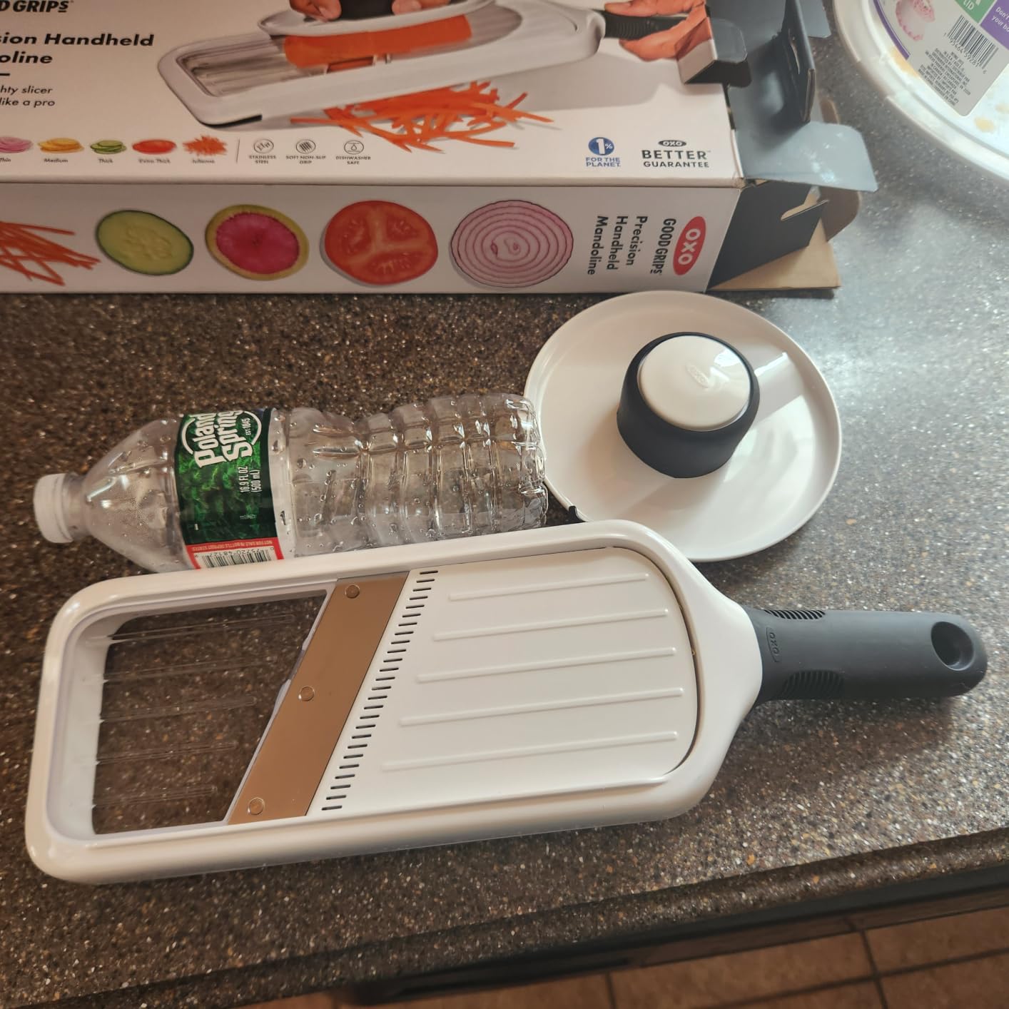 OXO Good Grips Precision Handheld Mandoline, Mandoline Slicer | Adjustable Vegetable Slicer, 5 Thickness Settings, Included Food Holder for Even Pressure and Protection, Dishwasher Safe customer photo 2