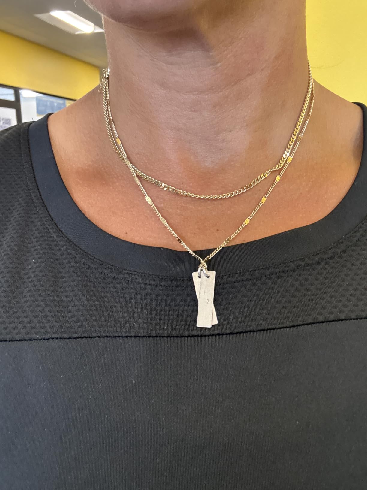 Layered Gold Necklaces for Women, 14K Gold Sterling Silver Plated Dainty Pendant Necklace Set Non Tarnish, Chunky Stackable Cuban Chain Choker, Trendy Birthstone Vacation Jewelry Gift customer photo 1