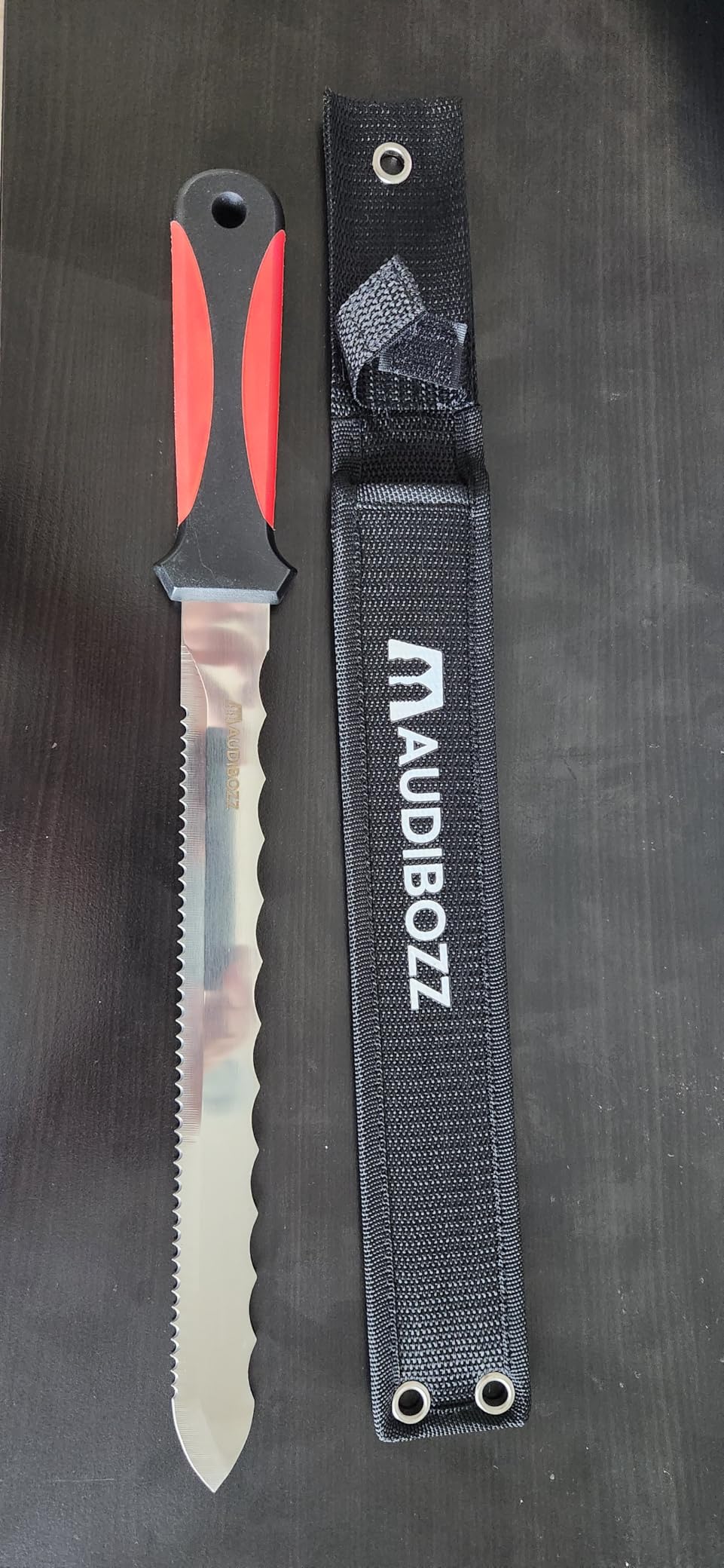 Insulation Knife - Sod Cutter Knife: stainless steel 11.14-Inch sharp blade, double side utility Lawn Repair Saw with Nylon Sheath customer photo 2