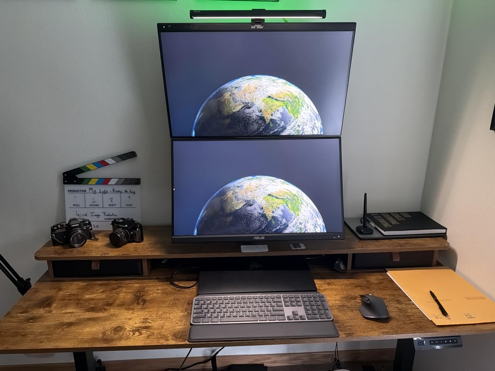 VIVO Pneumatic Arm Single Ultrawide Monitor Extra Tall Desk Mount for Up to 49 inch Screens, Heavy Duty Clamp, Holds Ultra Wides Up to 44 lbs, Black, STAND-V110K customer photo 2