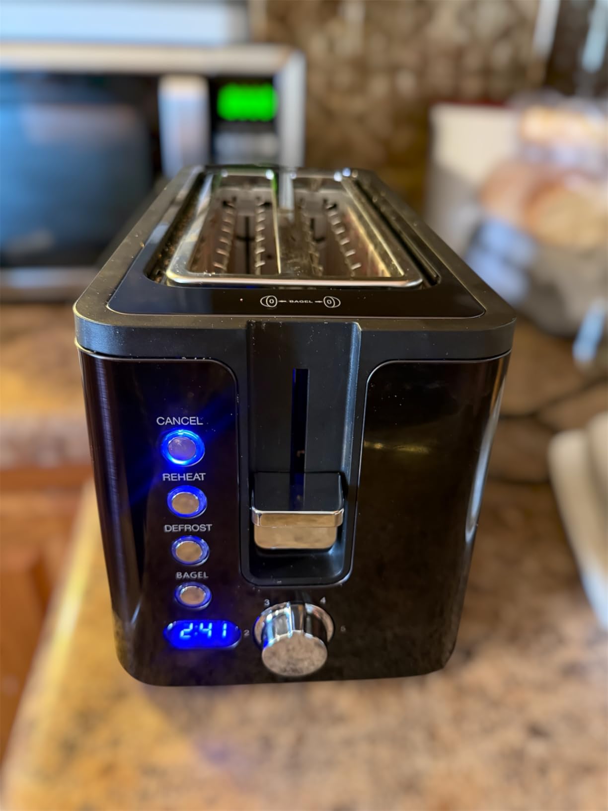 Mecity 4 Slice Toaster, Long Slot Toaster with Timer, Bagel, Defrost, Reheat, Cancel Functions, Warming Rack, Removable Tray, 6 Browning Settings, Extra Wide Slots, Stainless Steel, 1300W customer photo 2