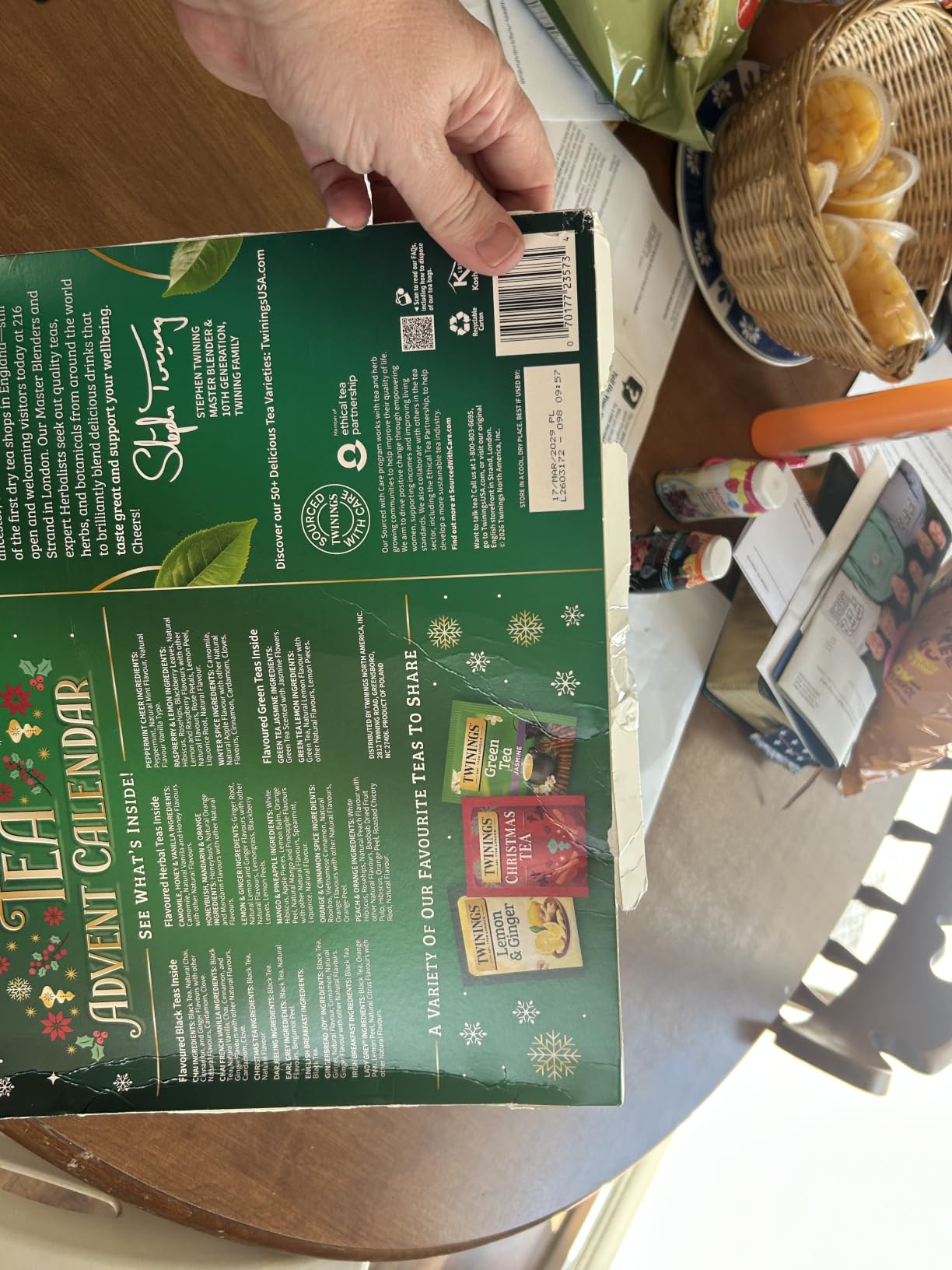 Twinings Tea Advent Calendar Gift Set, 24-Day Holiday Sampler with Black, Green & Herbal Teas, Christmas Countdown Box for Tea Lovers, Brew Joy Together, 48 Count (Pack of 1) customer photo 2