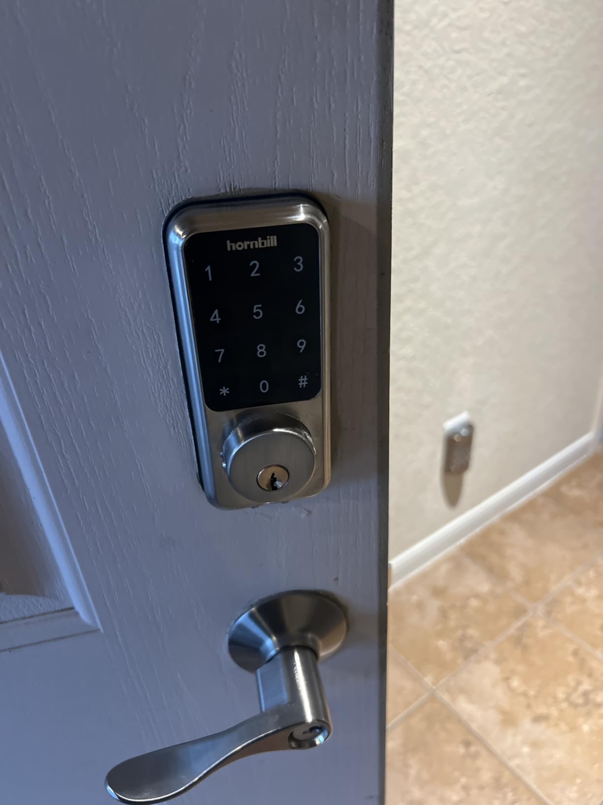 Smart Front Door Lock Sets: 2K HD Camera Lock with Doorbell Kits, Hornbill Fingerprint Keyless Entry Door Lock with Handles, WiFi Deadbolt(only 2.4G) for Remote Control, Free APP/Alexa/PIR, Black customer photo 2