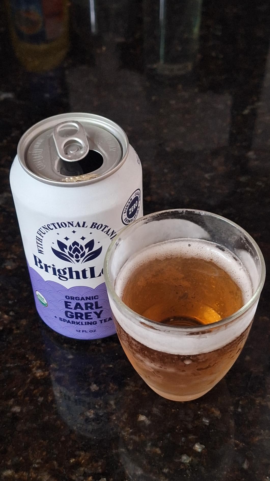 BrightLeaf Organic Sparkling Tea - Earl Grey Botanical Beverage - Zero Sugar, Lightly Caffeinated Flavored Sparkling Water & Alcohol Alternative for Focus & Energy, 12 Fl Oz Cans customer photo 2