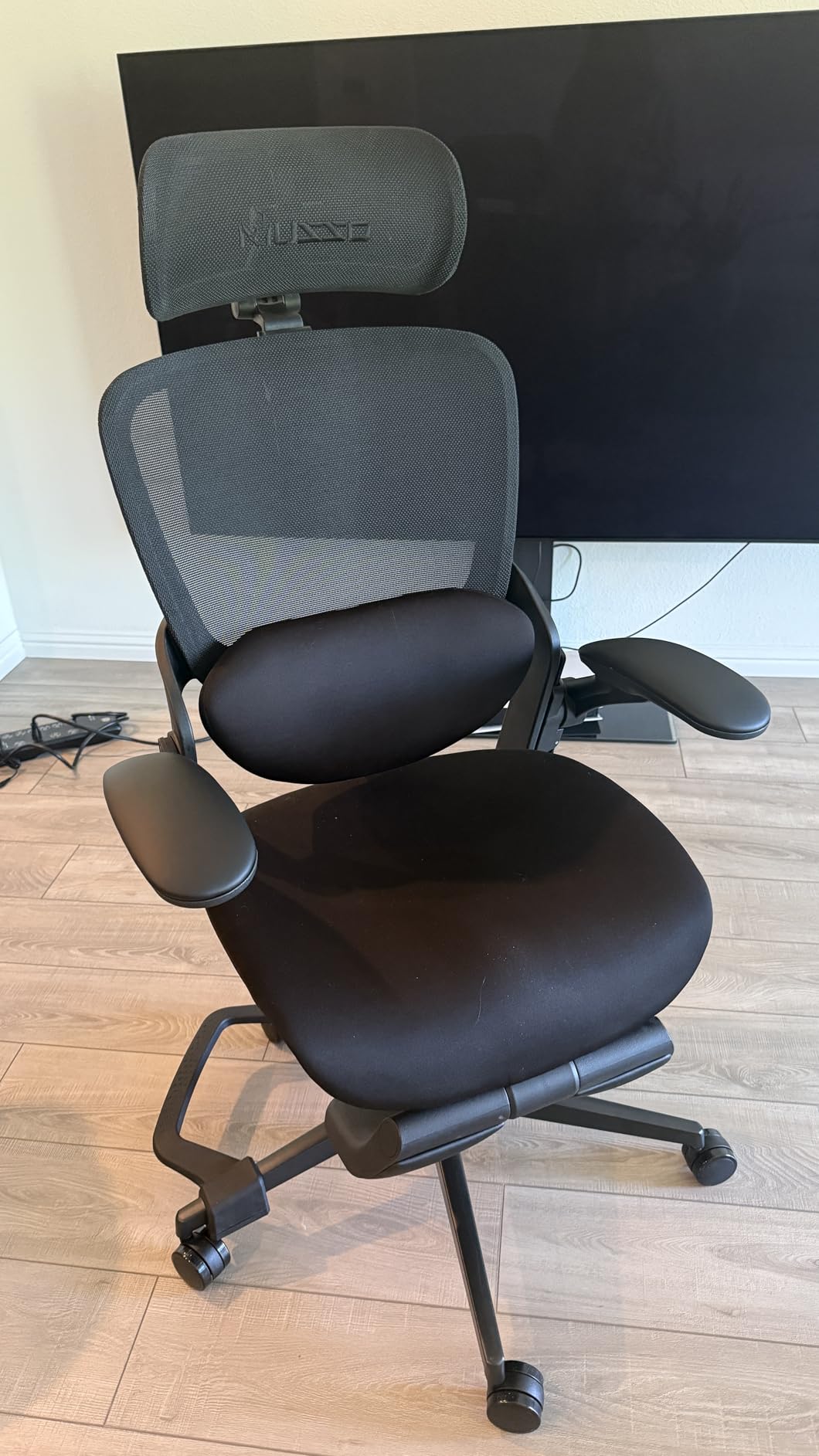 MUSSO E80 Muse Petite Ergonomic Office Chair for Women & Small Frames Black | 3-Level 3D Lumbar Support; 4D Headrest; 90° Flip-Up Arms & Footrest; 135° Recline; Breathable Mesh customer photo 2
