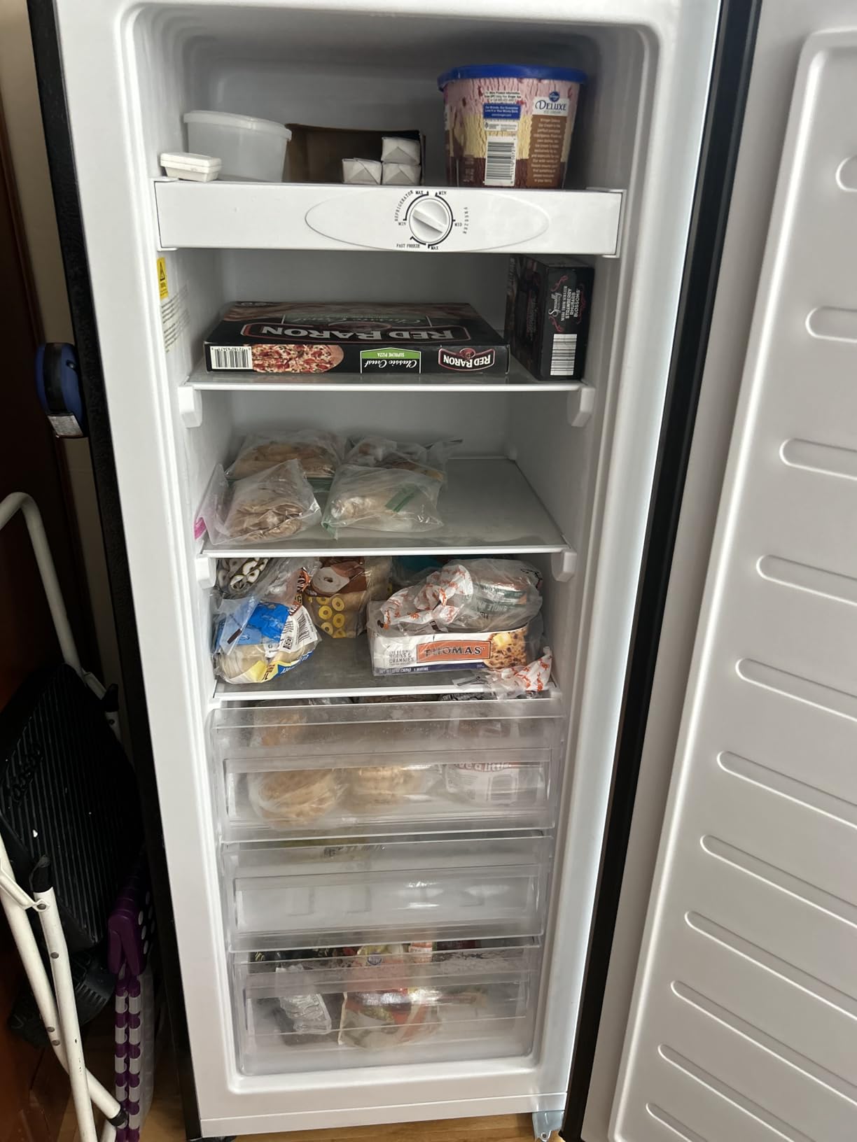 BANGSON 7.0 Cu.ft Upright Freezer, Convertible Freezer/Refrigerator, Black | Stand Up Freezer with 5 Shelves & 3 Drawers, Reversible Door, Upright Freezer for Kitchen, Garage, Office customer photo 1