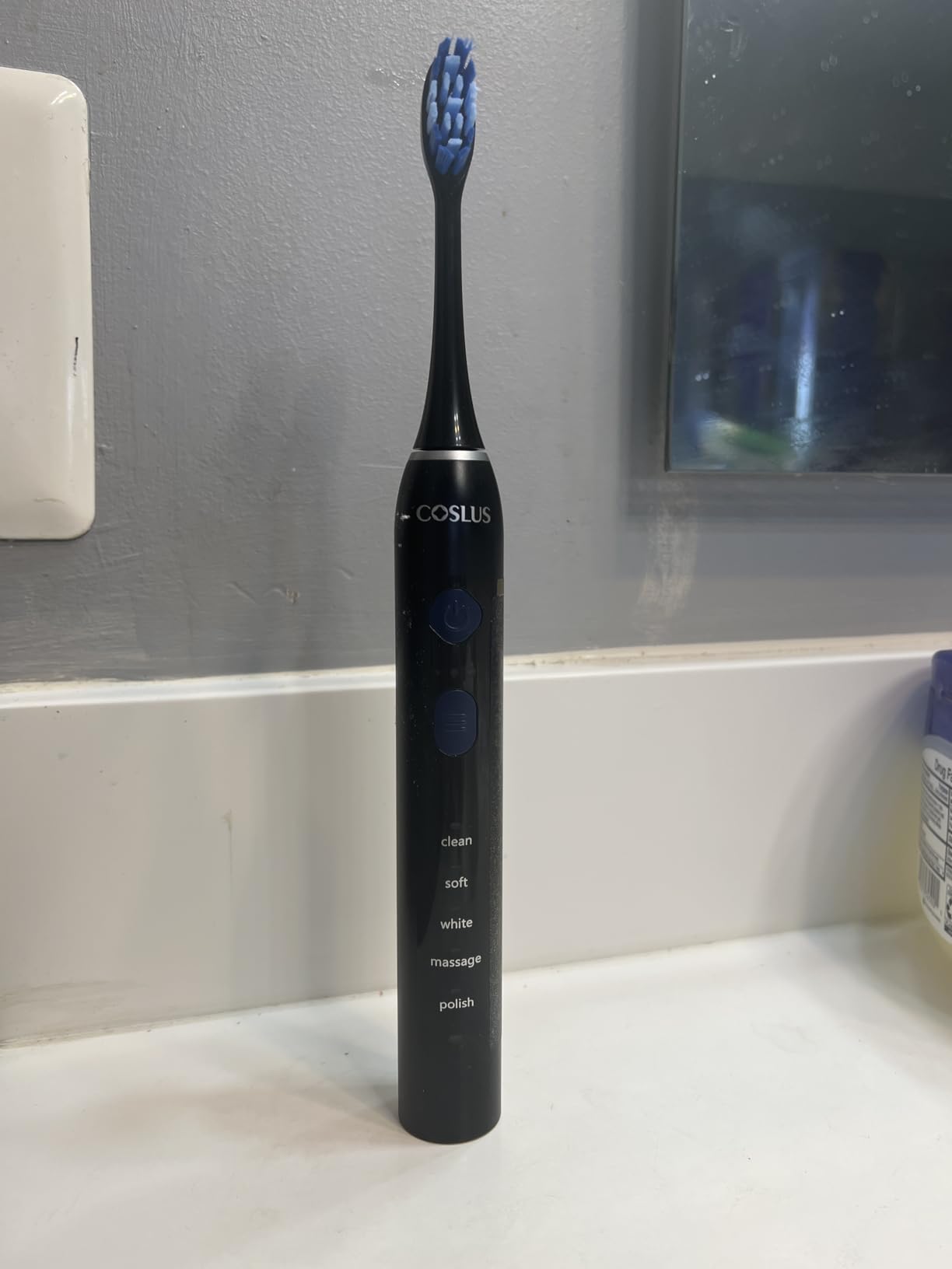 COSLUS C30 Electric Toothbrush for Adults, Effective Yet Gentle Ultra-Clean | 3 Intensities & 5 Modes, 2 Types Soft or Medium Firm Heads, Daily Care, Compact for Travel Home Family Use customer photo 1