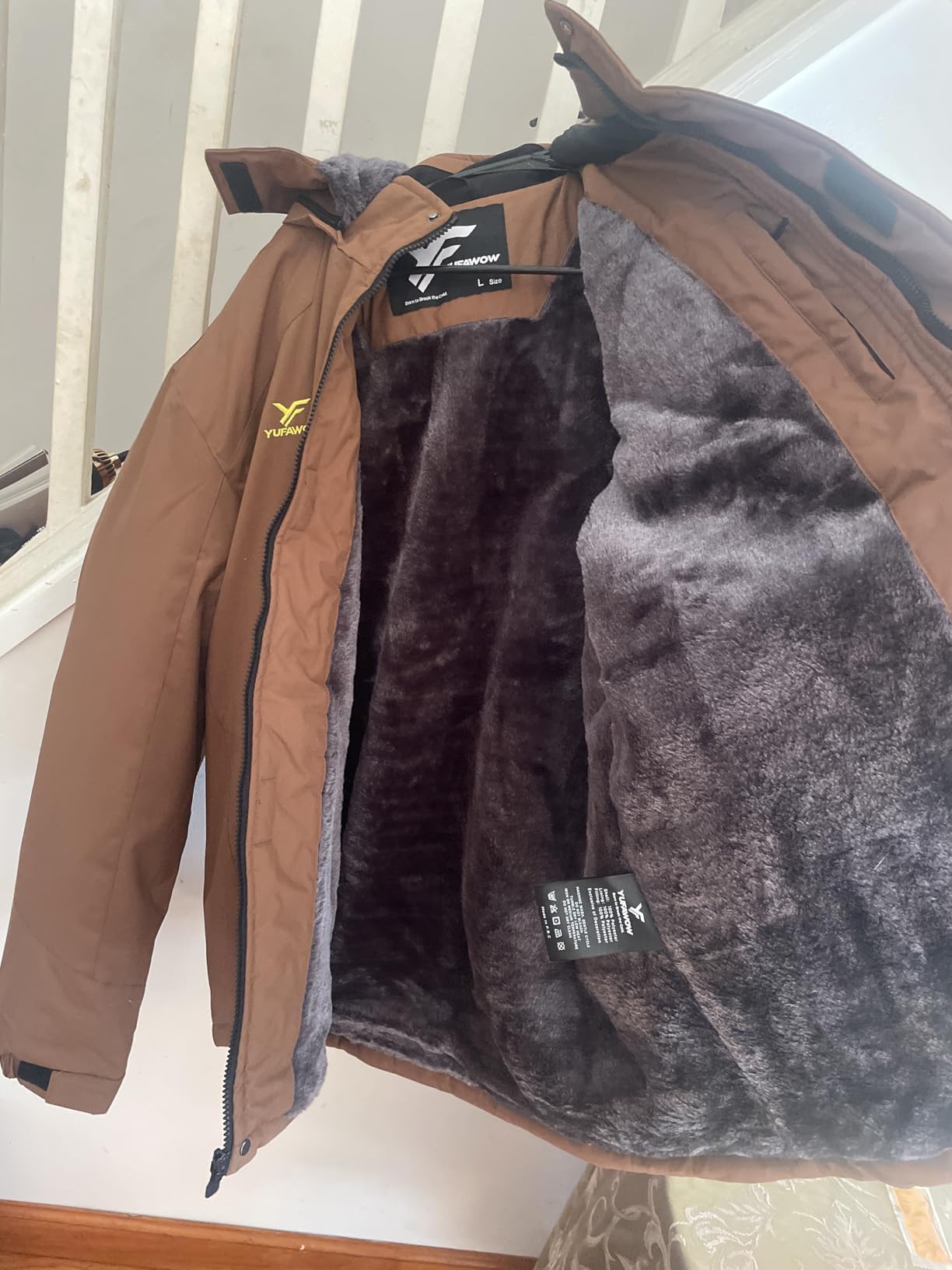 Yufawow Men's Ski Jacket Waterproof Warm Snowboard Jacket Insulated Winter Coat for Outdoor Cold Weather Sports Work customer photo 1