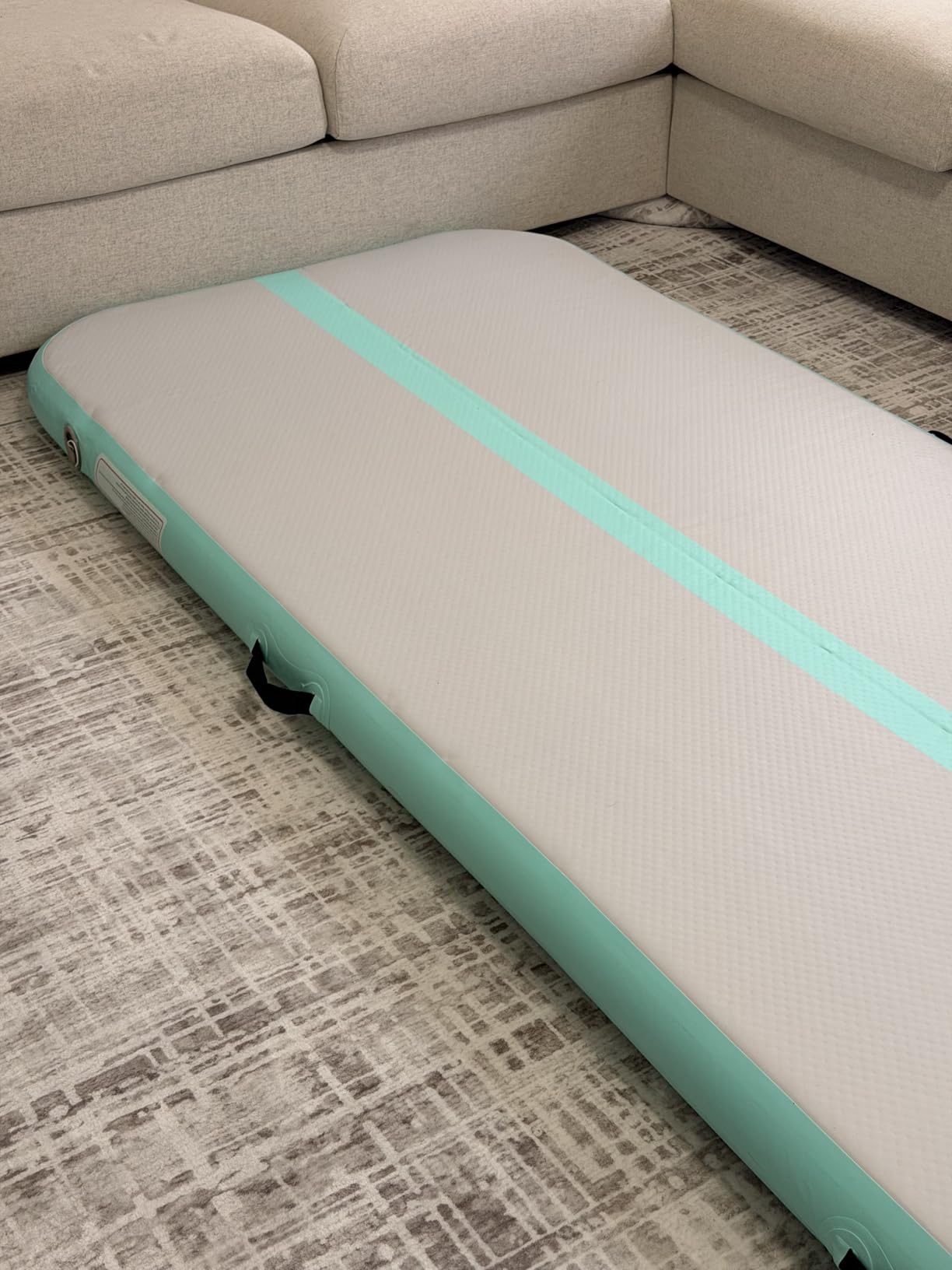 Inflatable Air Gymnastics Tumbling Mat 6ft 10ft 13ft 16ft 20ft | Air Tumble Track with Pump, Tumbling Gymnastic Mat for Kids Adults Home Training Cheerleading Yoga Outdoor Indoor Gym customer photo 1