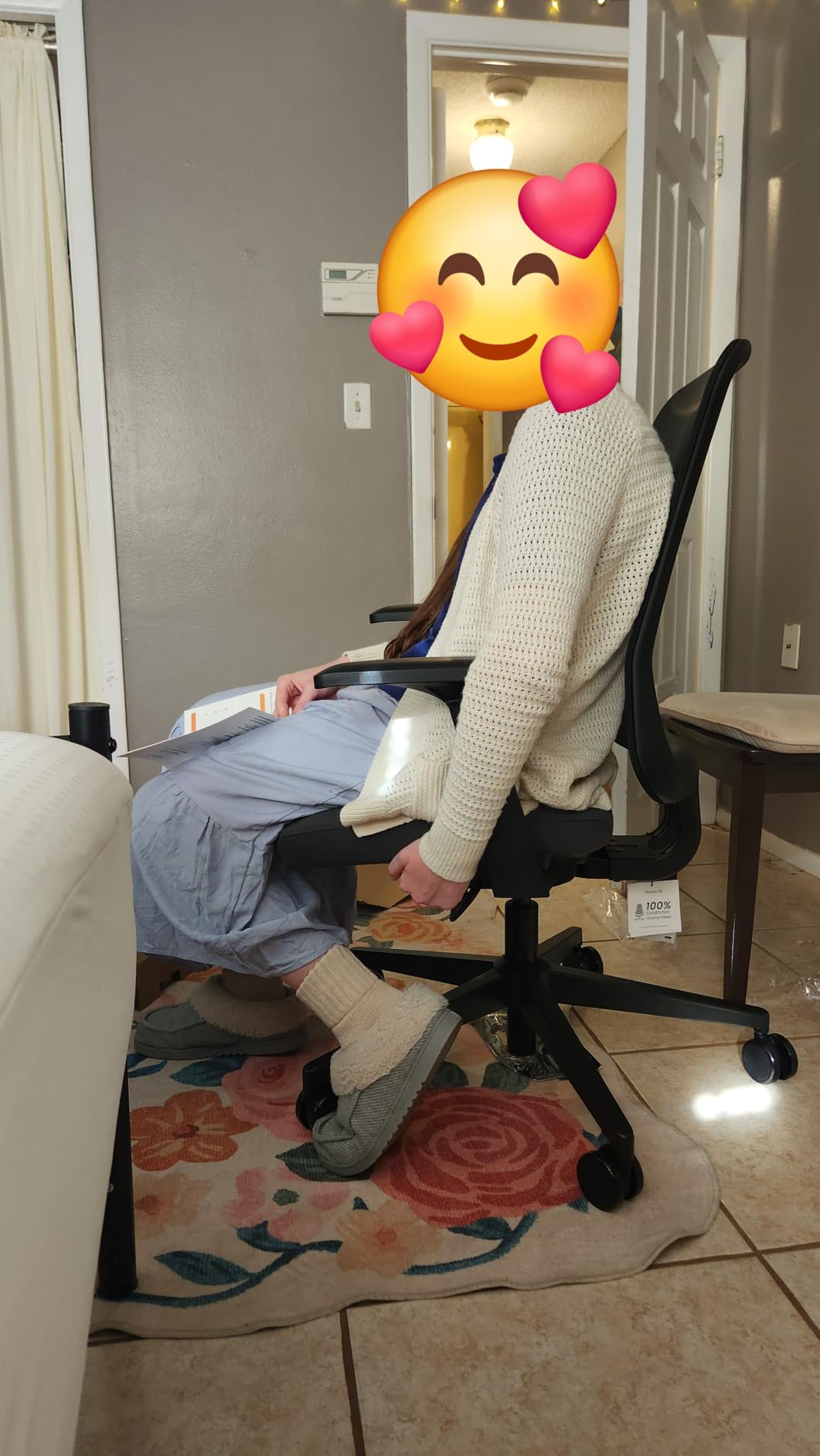 ProtoArc Flexer Ergonomic Office Chair for Women, White | Foam Sliding Seat, Airflow Mesh Back, Hair-proof Casters, Easy Assembly, Fits 5'1