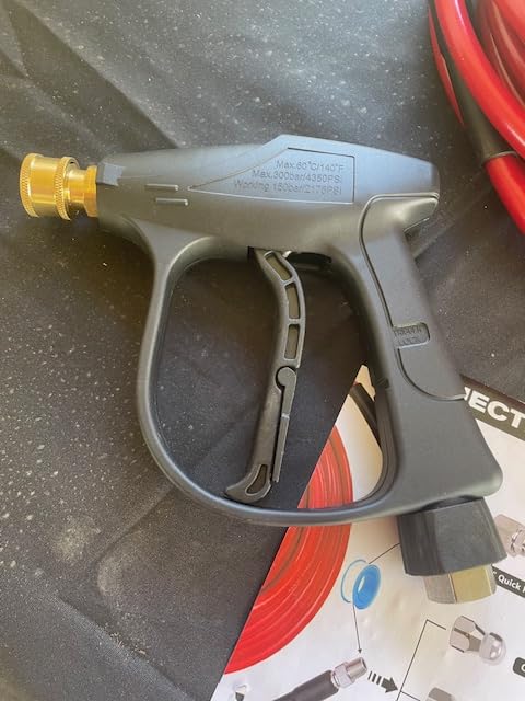 Sewer Jetter Kit for Pressure Washer 50 FT, Drain Cleaner Hose with Power Washer Gun, 1/4 Inch NPT Corner, Rotating and Button Nose Sewer Jetting Nozzle, Waterproof Tape, Pearl Corsage Pin, Spanner customer photo 1