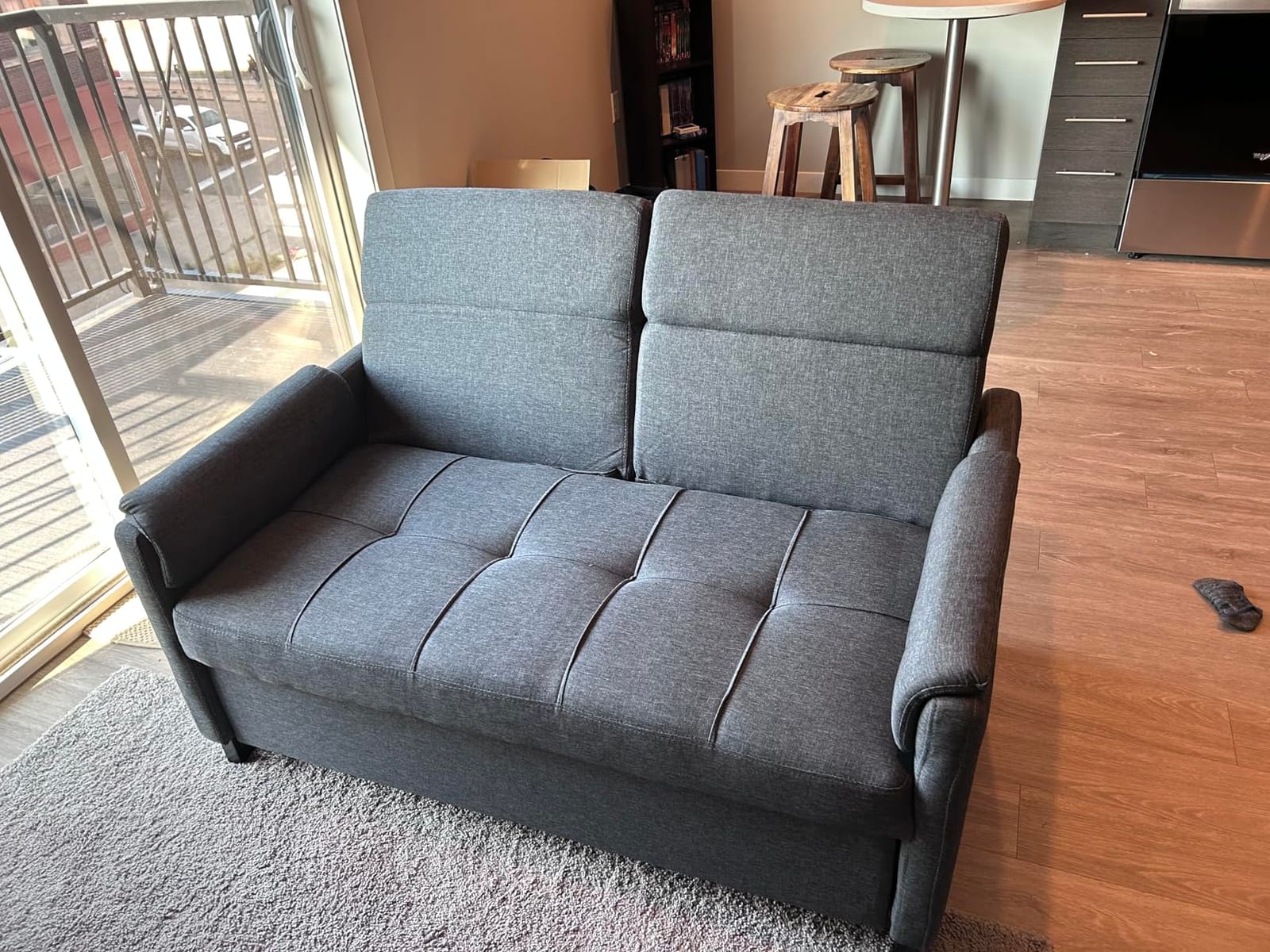Gizoon Convertible Sofa Bed Modern Couch Bed & Small Loveseat Sleeper, Grey | 3 in 1 Pull out Couch, Space-Saving Design, 5-Position Adjustable Futon Sofa Bed for Living Room, Apartment, Guest Room customer photo 1
