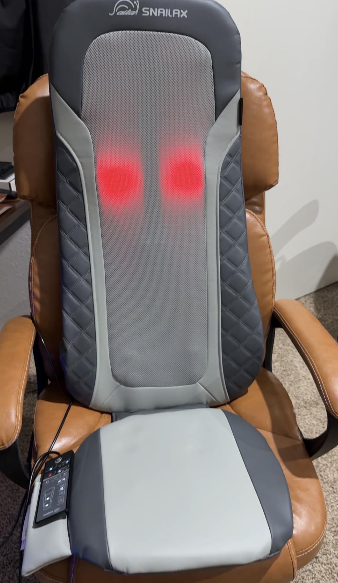 Snailax Shiatsu Back Massager with Heat,Full Back Massager for Pain Relief Deep Tissue,Longer Massage Chair Pad,Back Kneading Shiatsu or Rolling Massage for Chair, Gifts for Women Men Parents customer photo 2