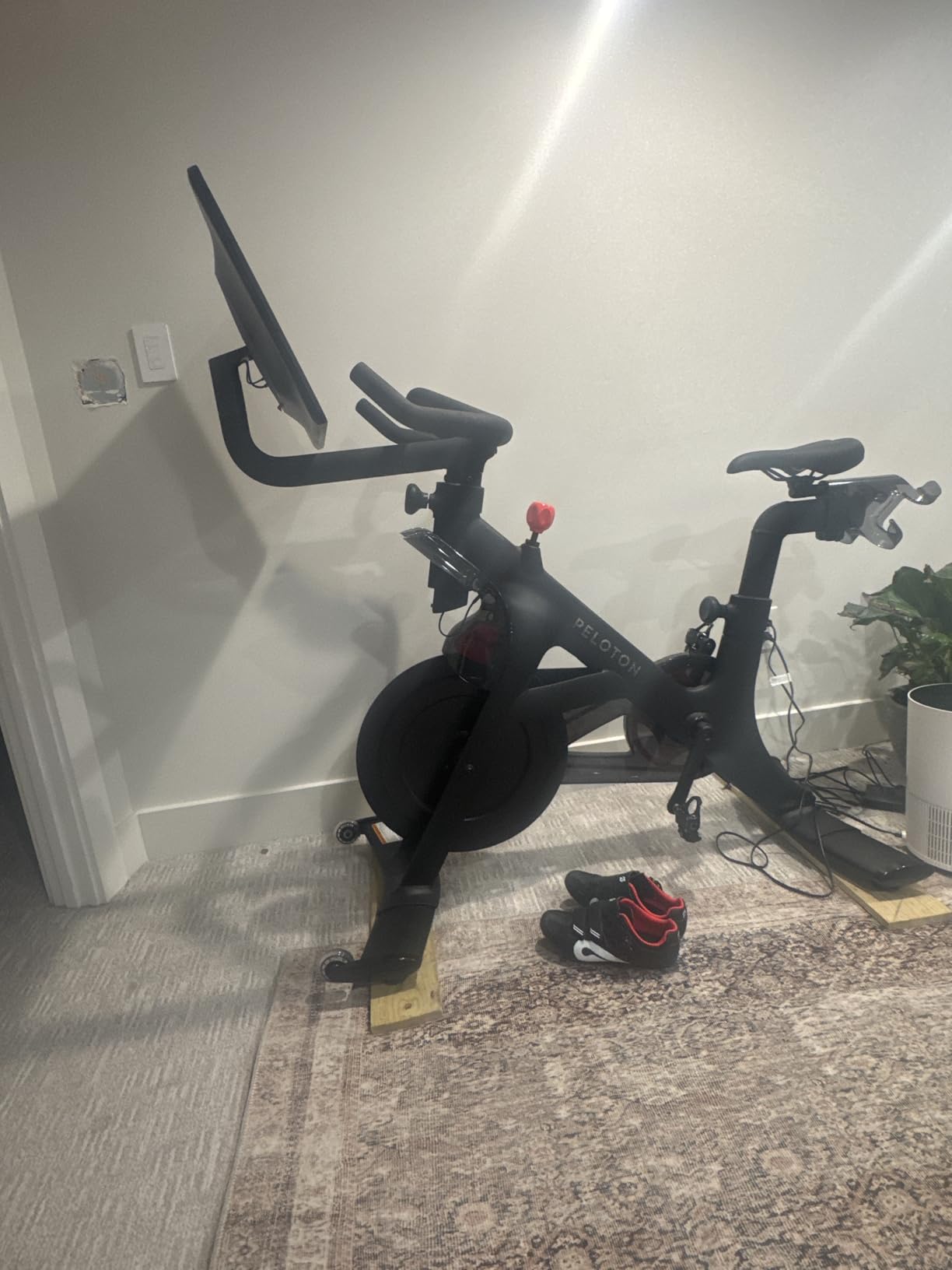 Peloton Exercise Bikes, Indoor Stationery Cross Training Bikes for Home Highlights: HD Swivel Screen, Space-Friendly Exercise Equipment for Home Workouts, Cardio Fitness, Yoga & Strength Routines customer photo 1