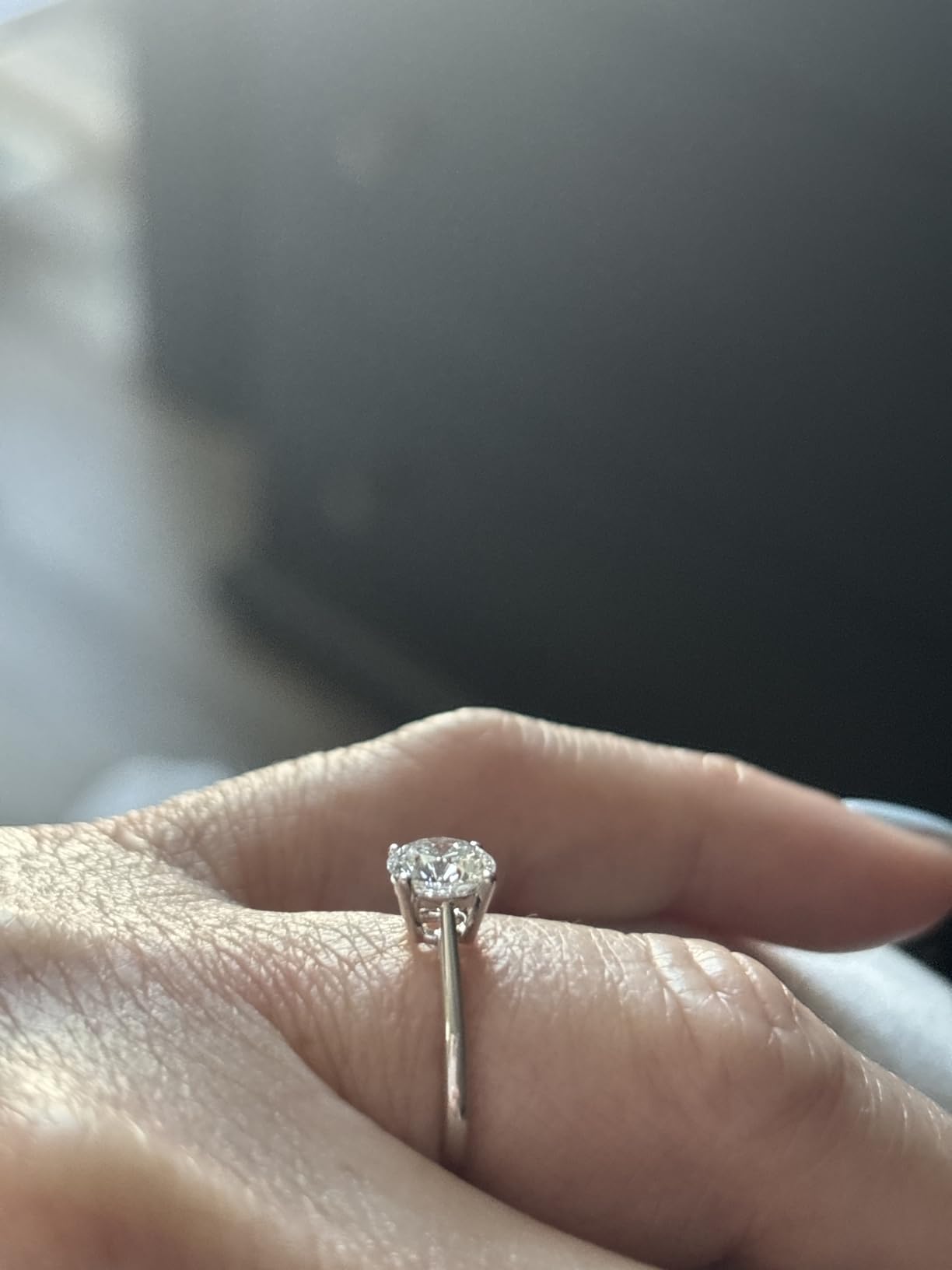 1-3 Carat Lab Grown Diamond 14K White Gold Engagement Ring for Women, IGI Certified Round Cut (D-E Color VS1-VS2) Classic 4-Prong customer photo 1