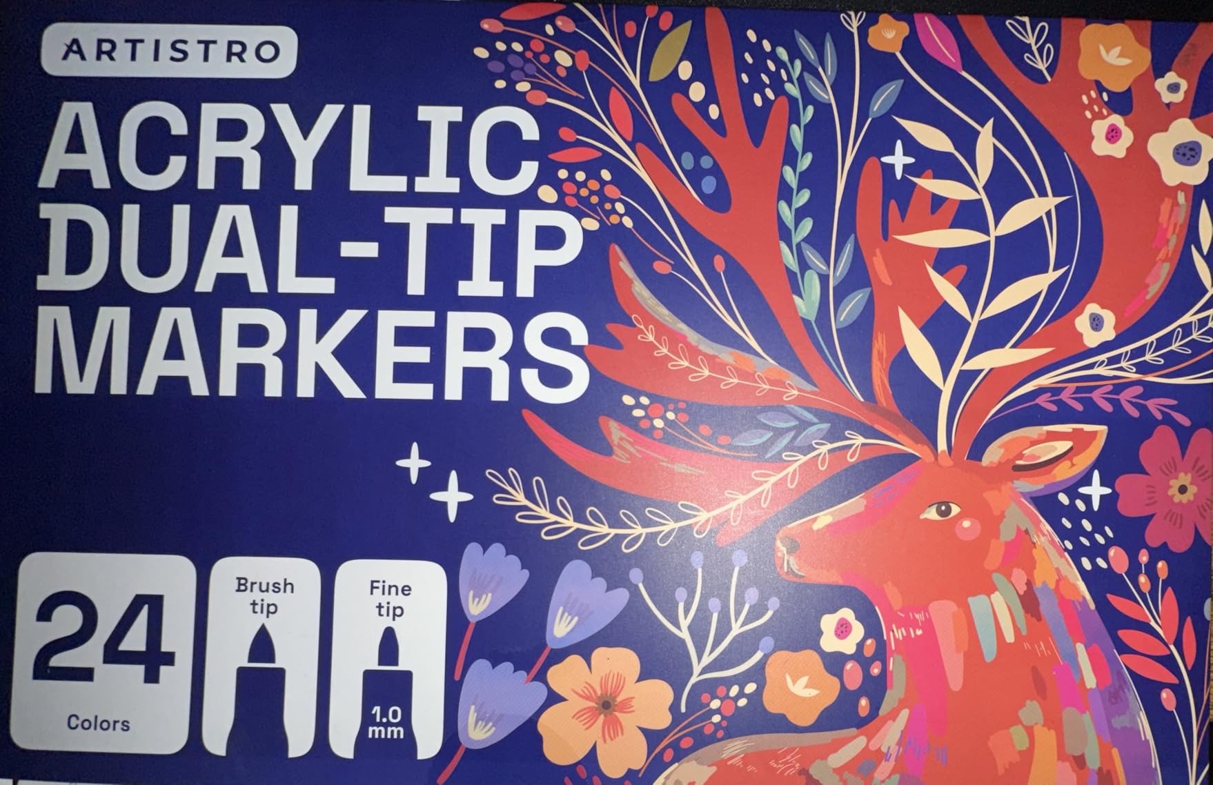 ARTISTRO 100 Acrylic Dual-Tip Glass Marker Pens for Wine Glasses | Brush + Fine Tips Vibrant Dual Tip Paint Pens for Party Charms, DIY, Craft customer photo 1
