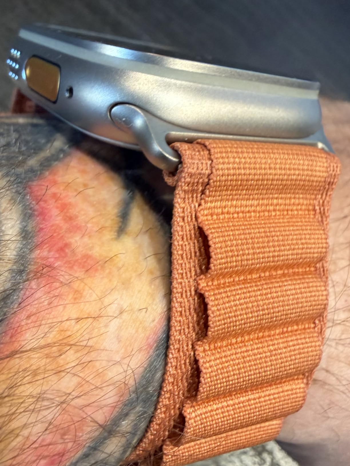 Apple Watch Band - Alpine Loop - 49mm - Terra Cotta - Medium - Natural Titanium Finish customer photo 1