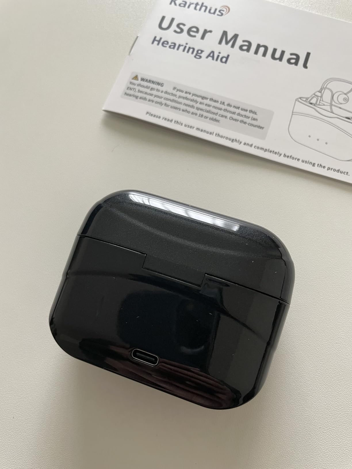 Karthus OTC Hearing Aids for Seniors, Rechargeable with Noise Reduction | For mild to moderate hearing loss, clear conversations and TV, no app, one-button control, 100H charging case customer photo 1