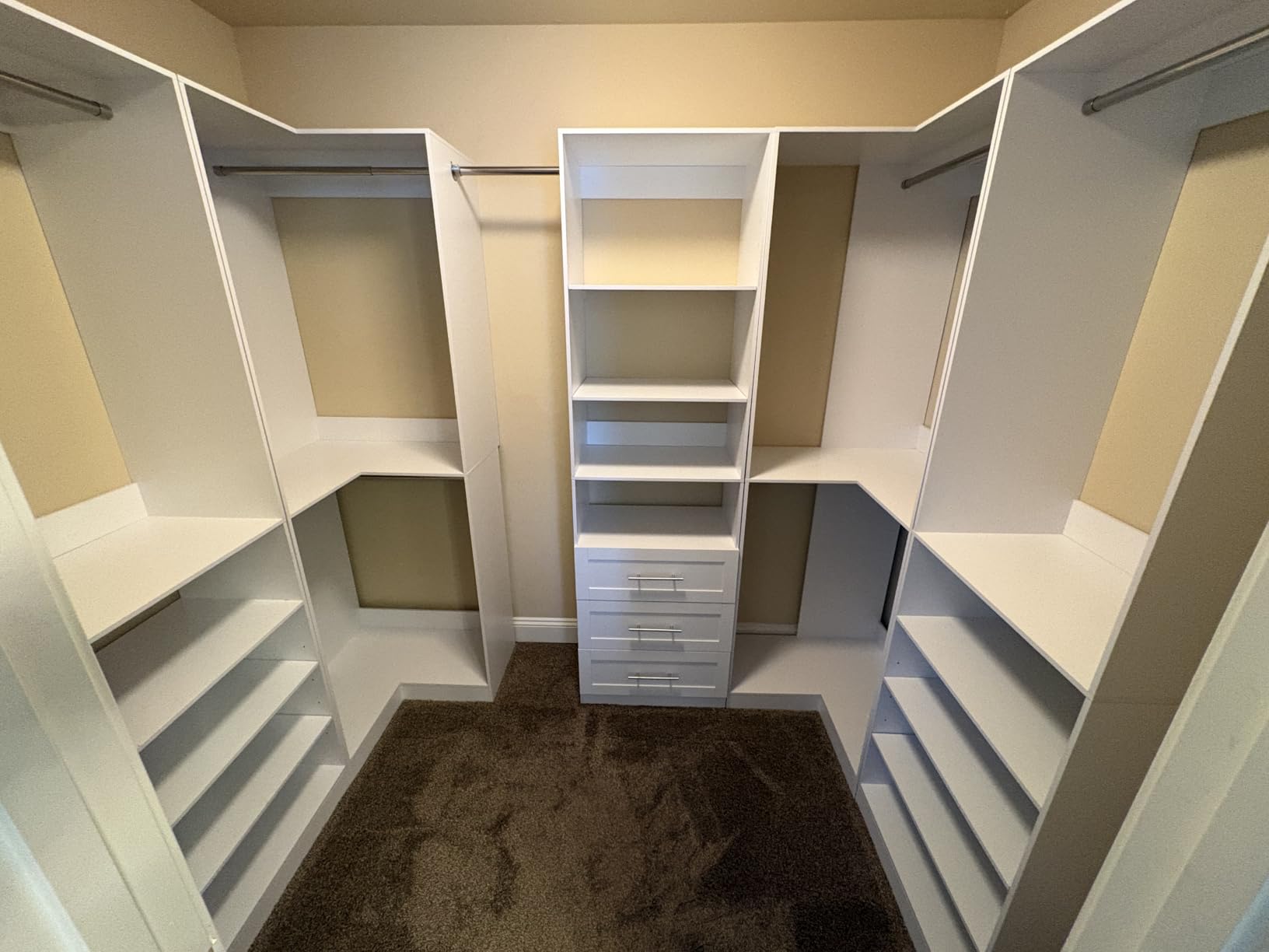 Closet Organizer System of 4 Sets with 3 Drawers, 9 Hanging Rods & 8 Shelves, 157