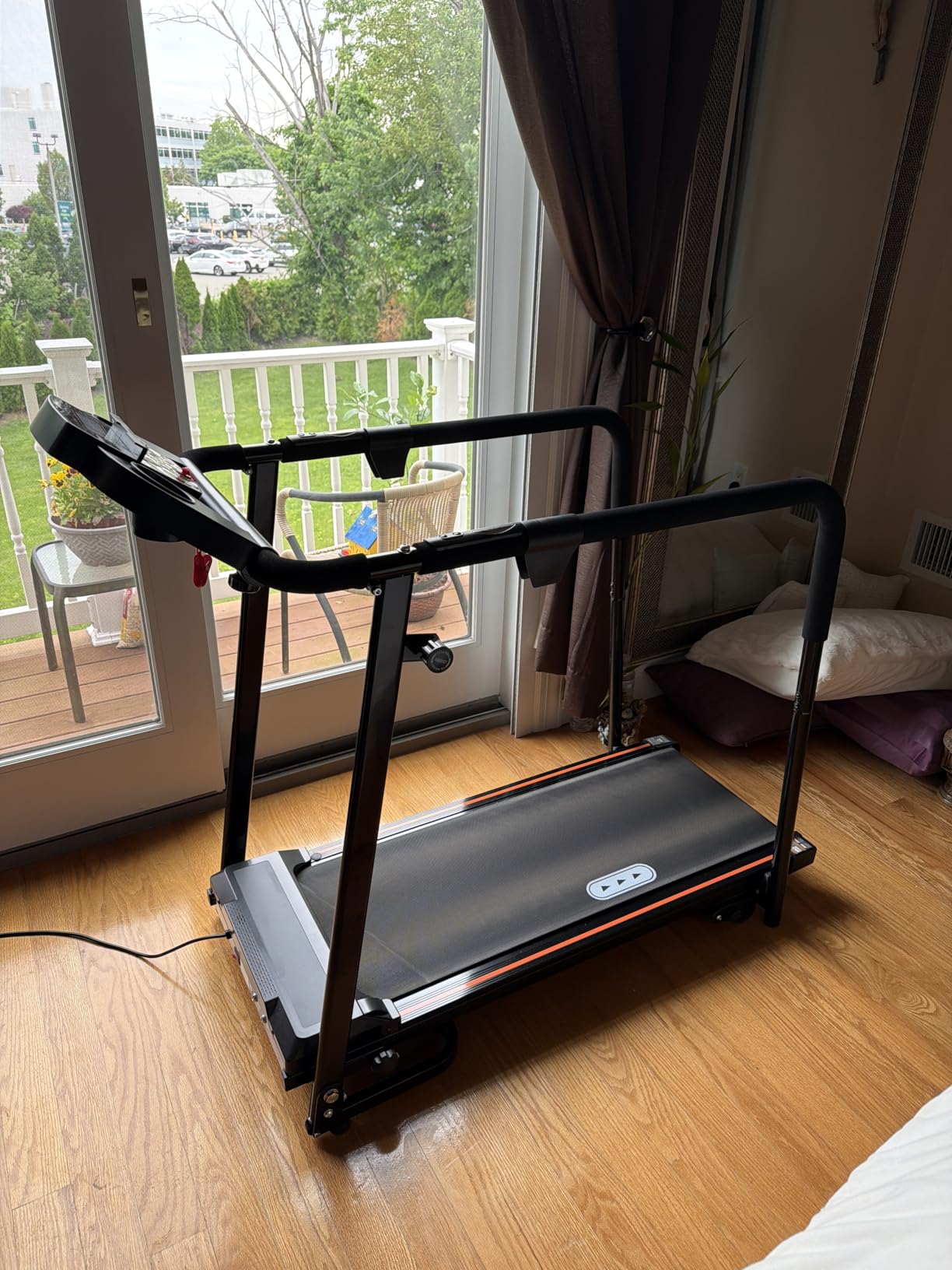 Redliro Treadmill for Seniors with Long Handrails - Walking Treadmill | 0-2% Incline, 300 lbs Capacity, Foldable for Home Small, Auto Lube, Mute & Handrail Button, Elder Recovery, Cup Phone Holder customer photo 1