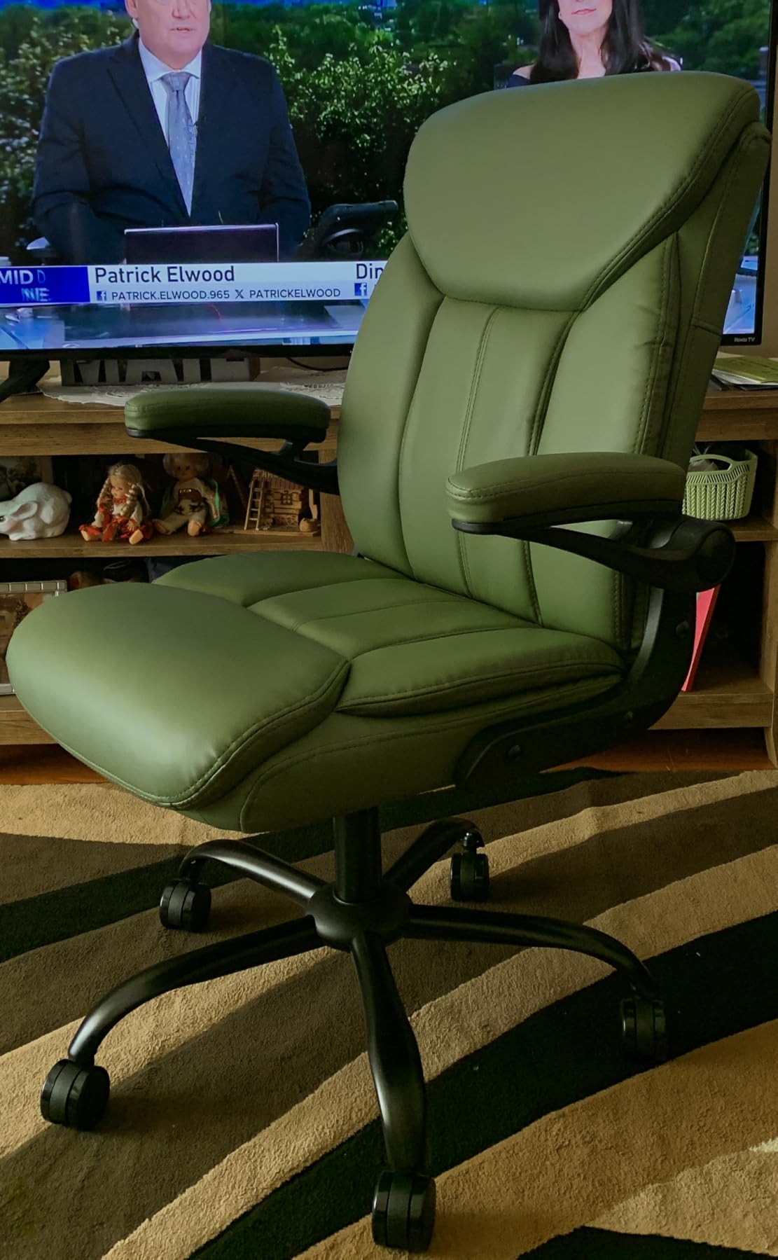 Fabric Executive Office Chair - White Ergonomic Computer Desk Chair | Flip-up Arms,Cloth Material,Mid Back,Adjustable Height,Swivel Wheels for Short People Women Study Work for Small Space customer photo 1