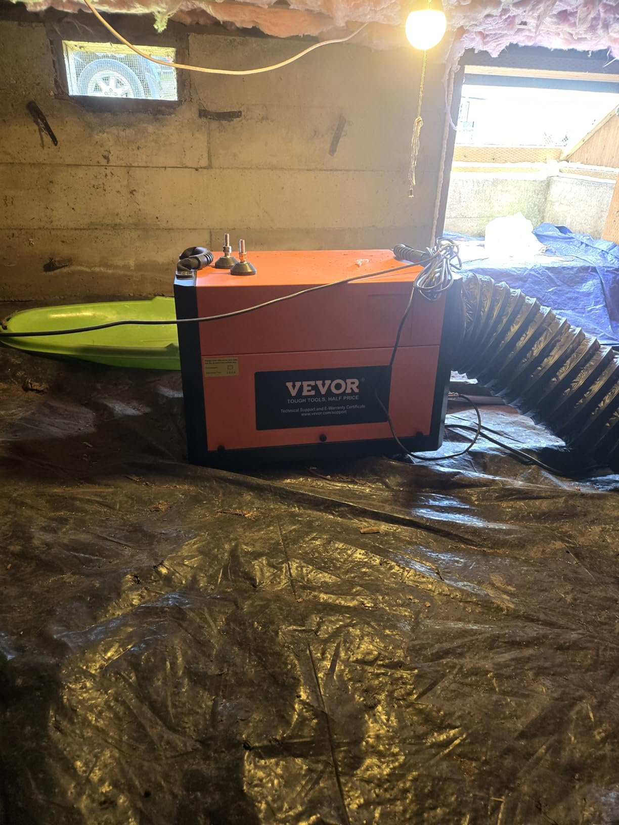 VEVOR 125 Pints Commercial Dehumidifier with Drain Hose, Portable Crawl Space Dehumidifiers for Basement Storage Room Industrial Grade, Auto Defrost/Drainage, Heavy-duty Galvanized Steel, LED Indicate customer photo 2