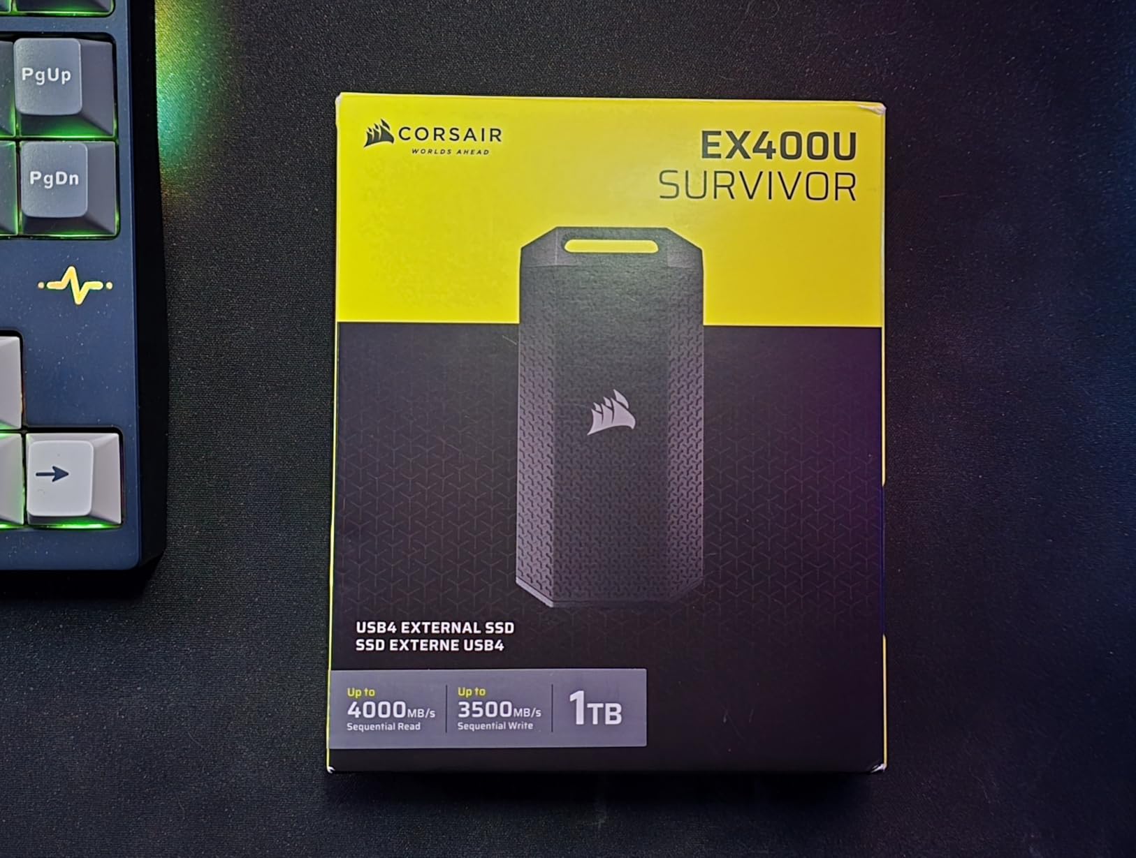 Corsair EX400U Survivor 2TB USB4 External SSD - Up to 4000 MB/s, IP55 Rugged Drive, Plug & Play for PC, Mac & iPad - Black customer photo 2