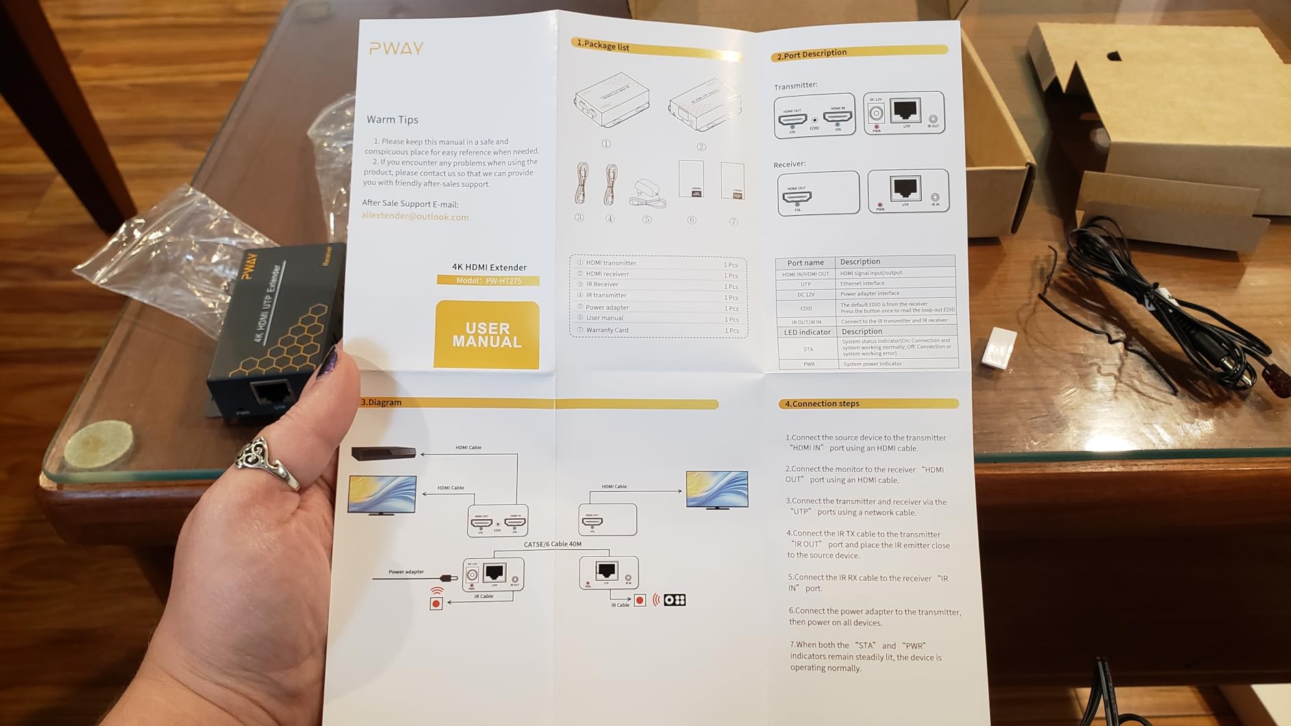 4K HDMI Extender Over Ethernet Cat5/Cat6/Cat7 Up to 230ft, IR, Loop Out, 4K@30Hz (HT275) customer photo 1