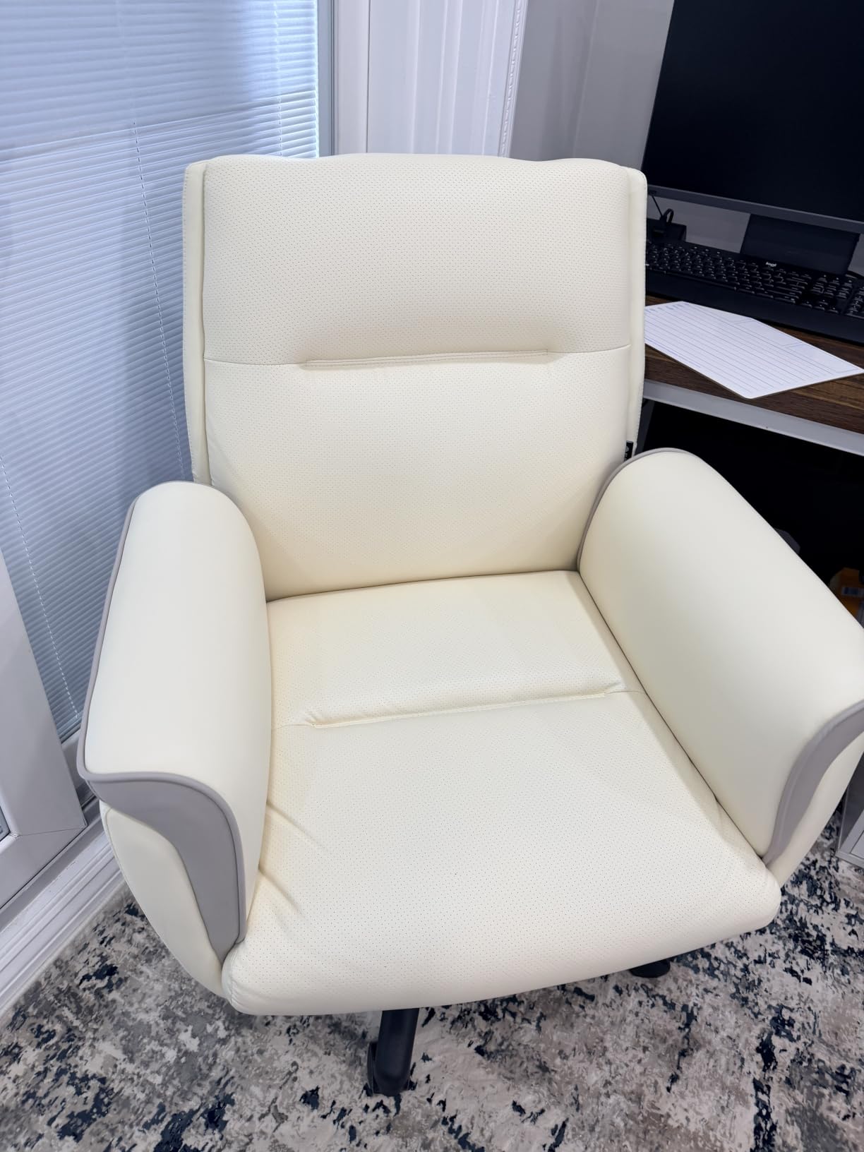EUREKA ERGONOMIC Royal Ergonomic Office Chair Executive Desk Chair, Microfiber Leather High Back Executive Chair Comfy Ergonomic 360° Swivel with Lumbar for Home Workshop- Brown customer photo 1