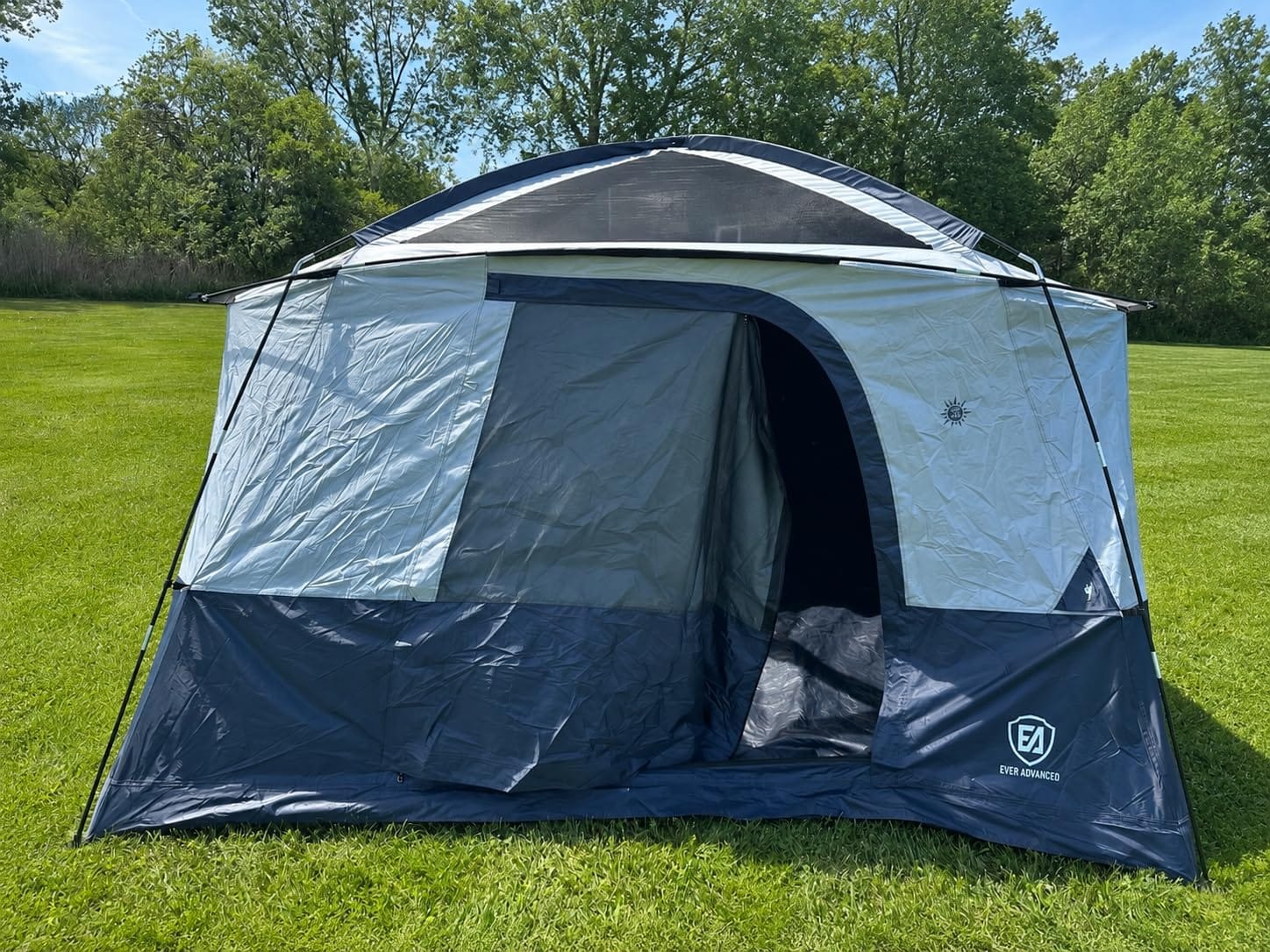 EVER ADVANCED Blackout Design 6 Person Camping Tent with 80 sq.ft Massive Vestibule, Large Mesh Screen Room, 81in Tall Expanded Headroom, Blackout Coating, 4000mm Water-Resistant Compact Orange customer photo 1