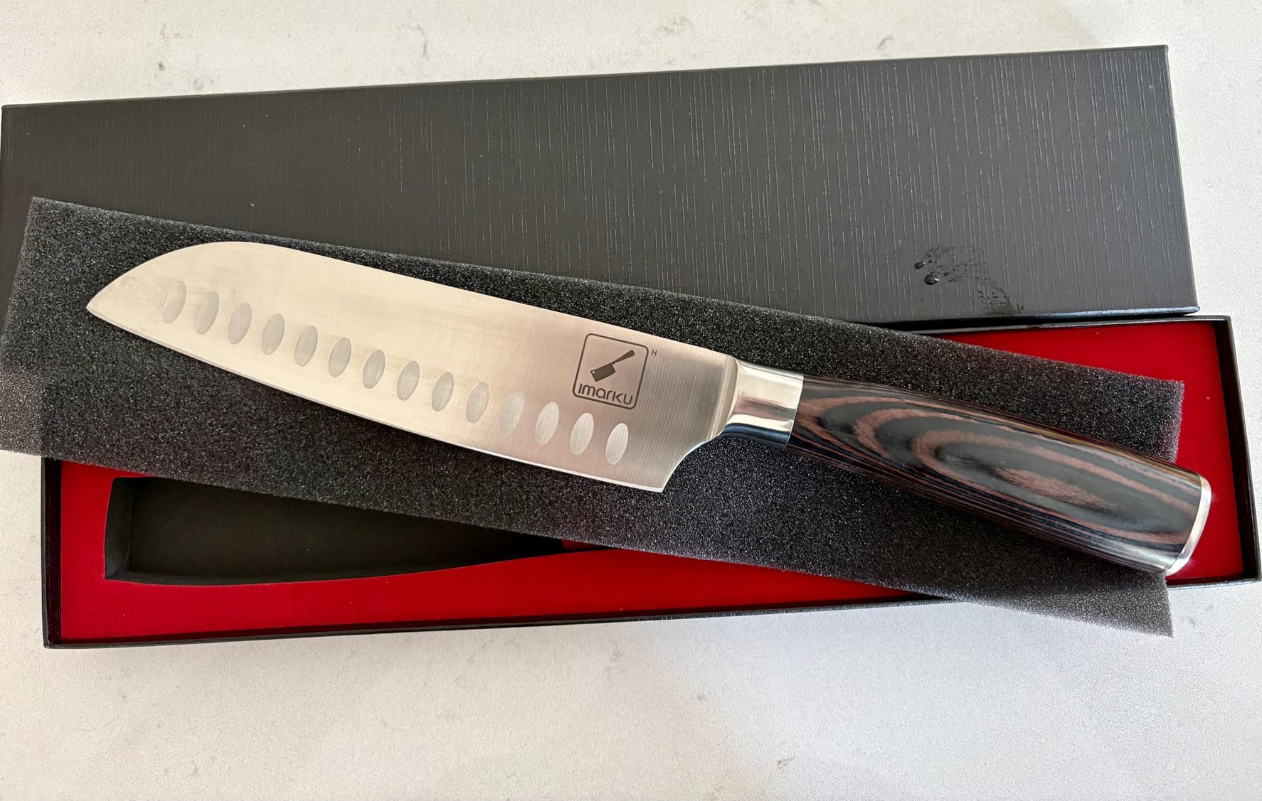imarku Nakiri Knife 7 Inch, Razor Sharp Japanese Kitchen Knife Chef Knife | High Carbon Stainless Steel, Pakkawood Handle customer photo 2