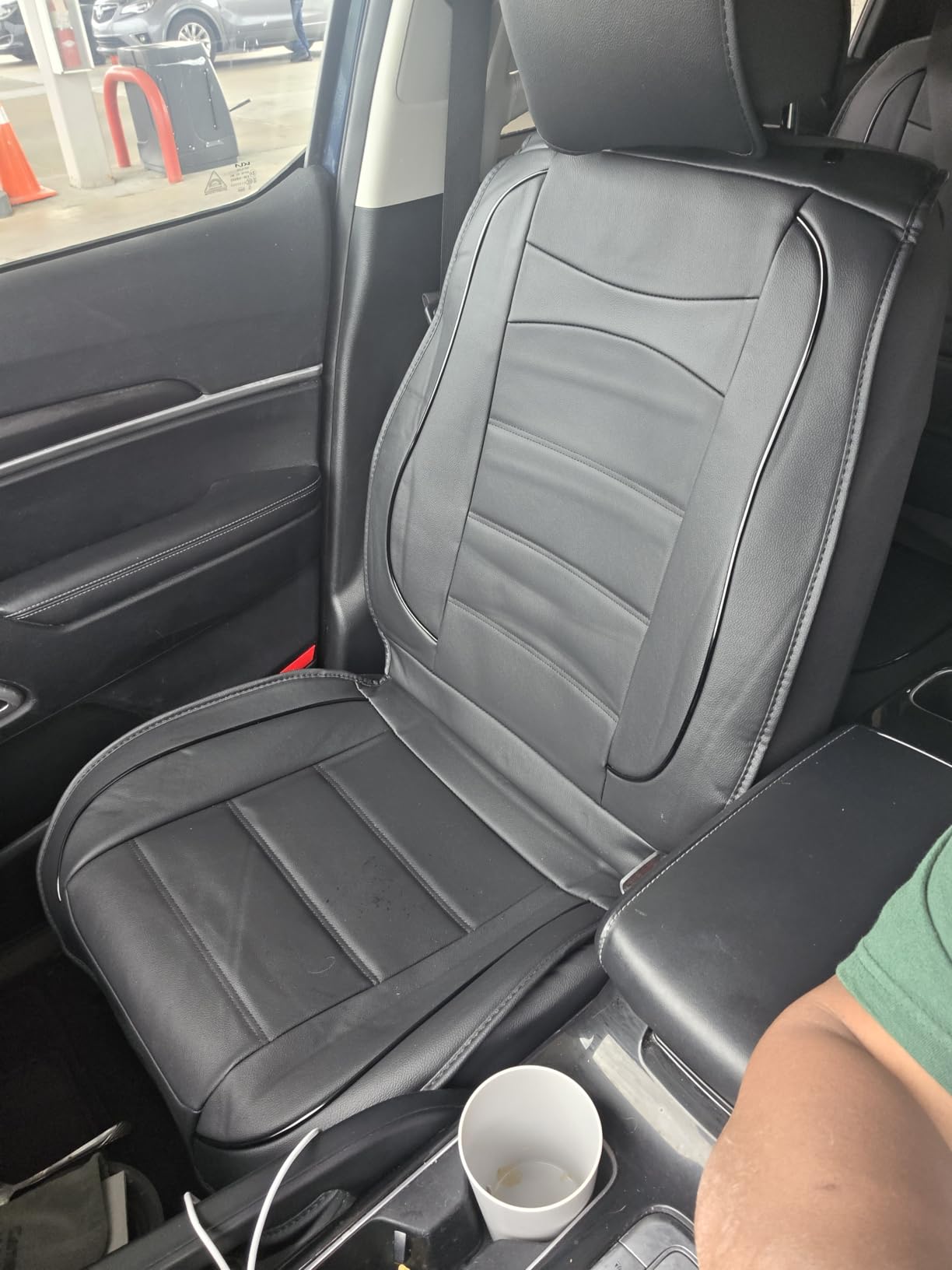 7 Seats Car Seat Covers Fit for Hyundai Palisade 2020-2024 2025, Full Set Seat Cover Waterproof Faux Leather Seat Covers with Airbag Compatible (Black, 3 Rows 7 Seats) customer photo 1