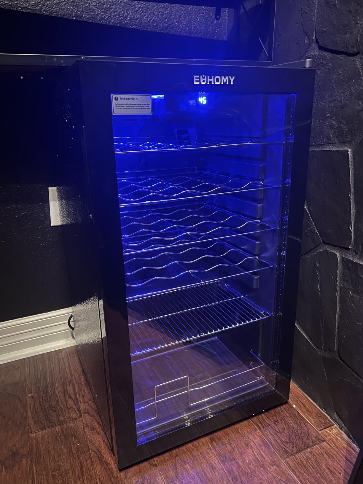 EUHOMY 25 bottle Wine Cooler Refrigerator, Wine Fridge Glass Door, Black | 3.2 Cu.ft, 41F to 64F, Compressor Cooling, Digital Temperature Control, Adjustable Shelves, Bar Kitchen, LED Light customer photo 2