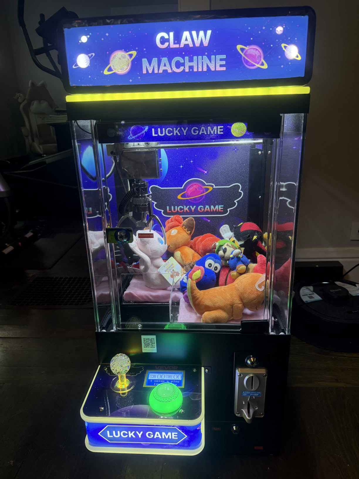 VEVOR Claw Crane Machine, Medium-Sized Arcade Game Machine with Light & Sound, Adjustable Steel Claws, Precise Toy Candy Grabber Prize Dispenser Vending Toy, for Commercial Home Cinema, Black Purple customer photo 2