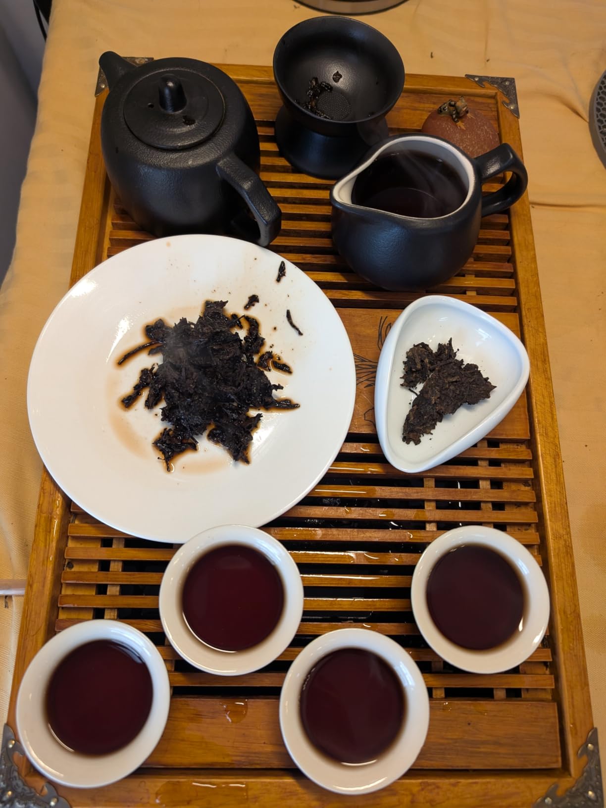 SANRAN Pu Erh Tea, Aged Puer Tea Cake, Ripe Puerh Black Tea, Year 2015, 12.60oz customer photo 1