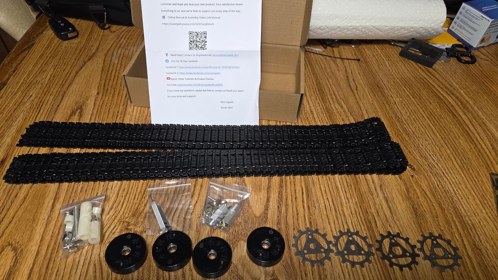RC Robot Tank Track Kit with Metal Sprockets & Rubber Idler Wheels, DIY Crawler Vehicle Replacement Parts for Robotics Projects, DIY RC Cars, Pin Removal Tool & Hardware Included (GFS Track Kit) customer photo 1