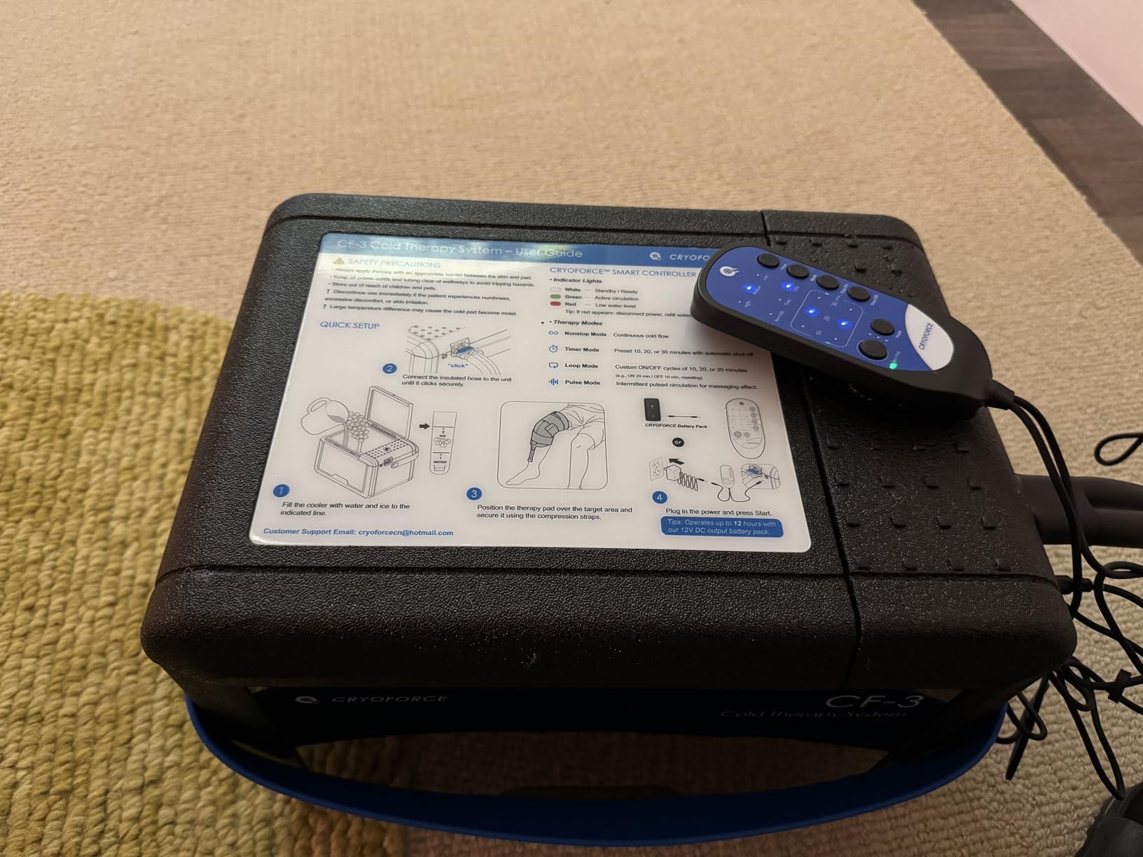 CF-3 Pro Cold Therapy Machine, 11QT Large-Capacity Ice Therapy System for Full Knee & Shoulder Coverage, Programmable Recovery System for ACL, TKR & Sports Training customer photo 2