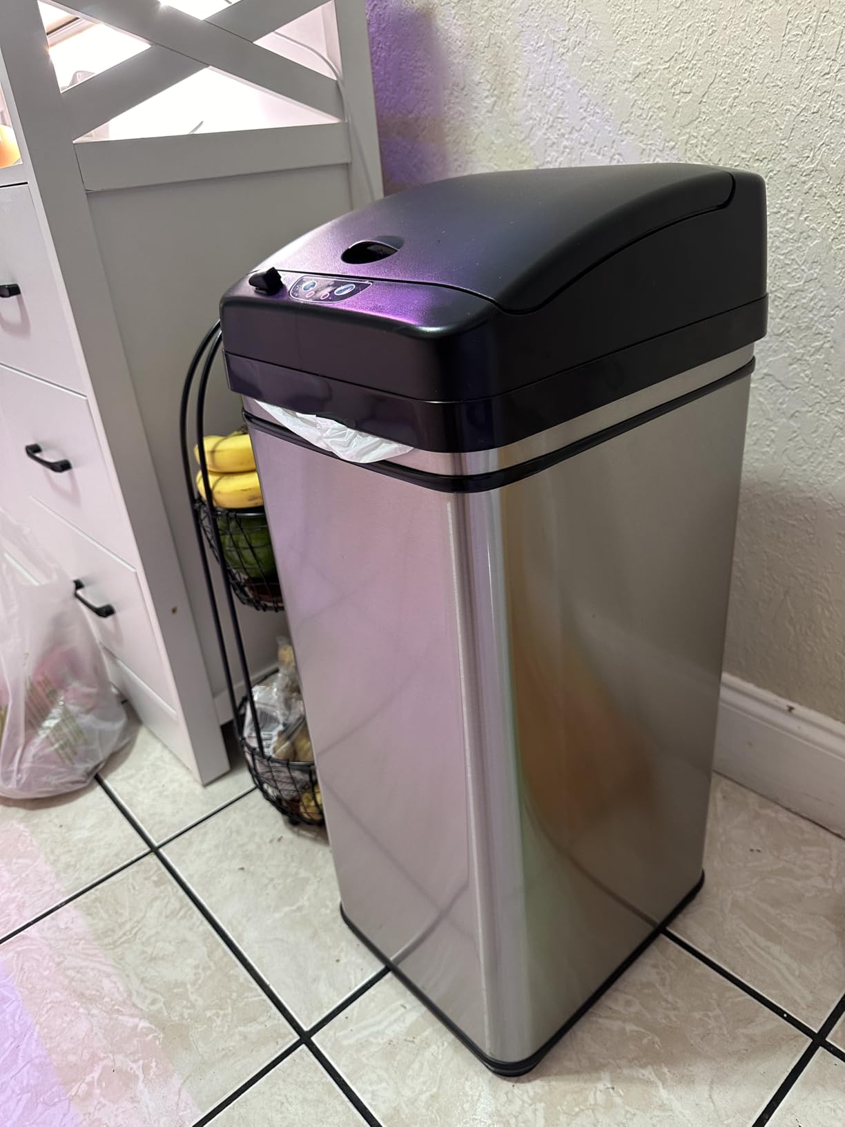 iTouchless 13 Gallon Sensor Trash Can with Lid, Pet Lock & Odor Filter, Patented 50L Automatic Motion Sensor Kitchen Garbage Can Fingerprint-Proof Luxury Stainless Steel Rectangular Wastebasket, Black customer photo 1