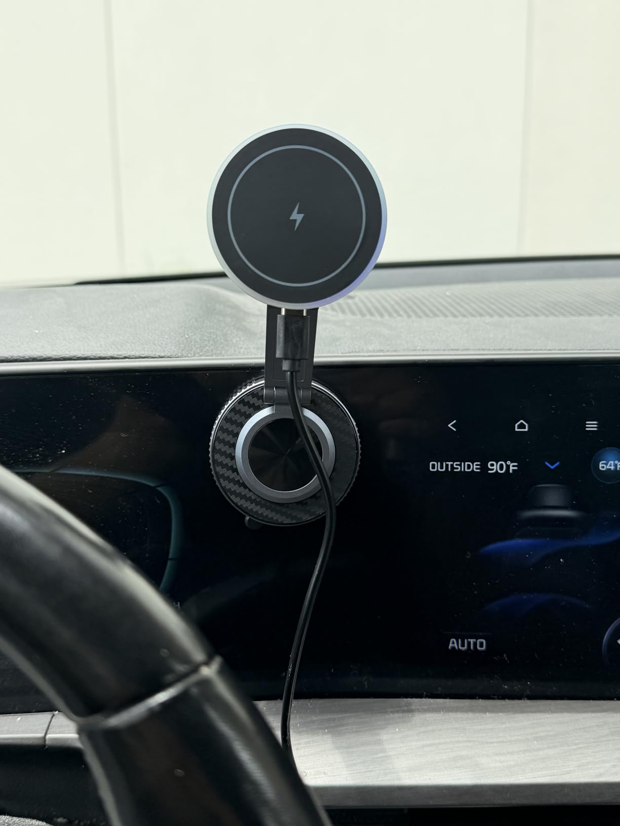 15W Magsafe Car Mount Charger, Faster Charging Wireless Car Charger | [105+LBS Suction & 3800gf Magnetic] Car Phone Holder, 360 Adjustable, Phone Holders for Your Car for iPhone & Android customer photo 1