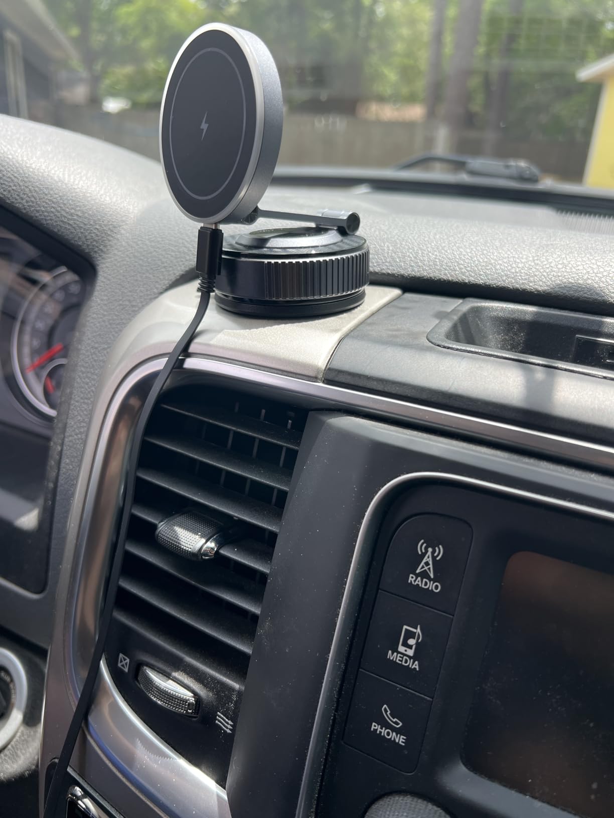 15W Magsafe Car Mount Charger, Faster Charging Wireless Car Charger | [105+LBS Suction & 3800gf Magnetic] Car Phone Holder, 360 Adjustable, Phone Holders for Your Car for iPhone & Android customer photo 2
