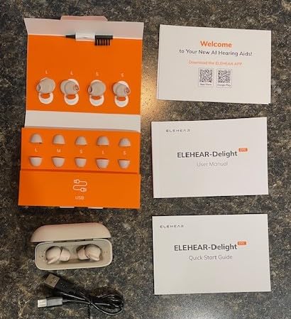 ELEHEAR Delight OTC Hearing Aids for Seniors, AI Noise Reduction | AI-Powered Sound Clarity, 45dB Gain, Bluetooth 5.3 Streaming, App Control, Rechargeable, Discreet & Comfortable, Mist White customer photo 2