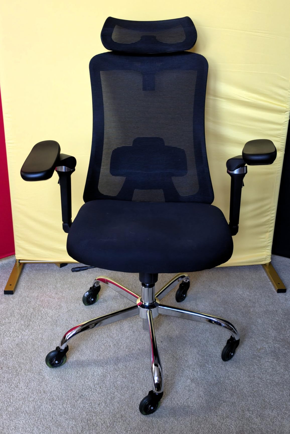 HUANUO Ergonomic Office Chair with 6D Armrests and Lumbar Support | Seat depth adjustment, quiet rubber caster, 3D headrest, high back mesh, big and tall design, 4-position recline customer photo 1