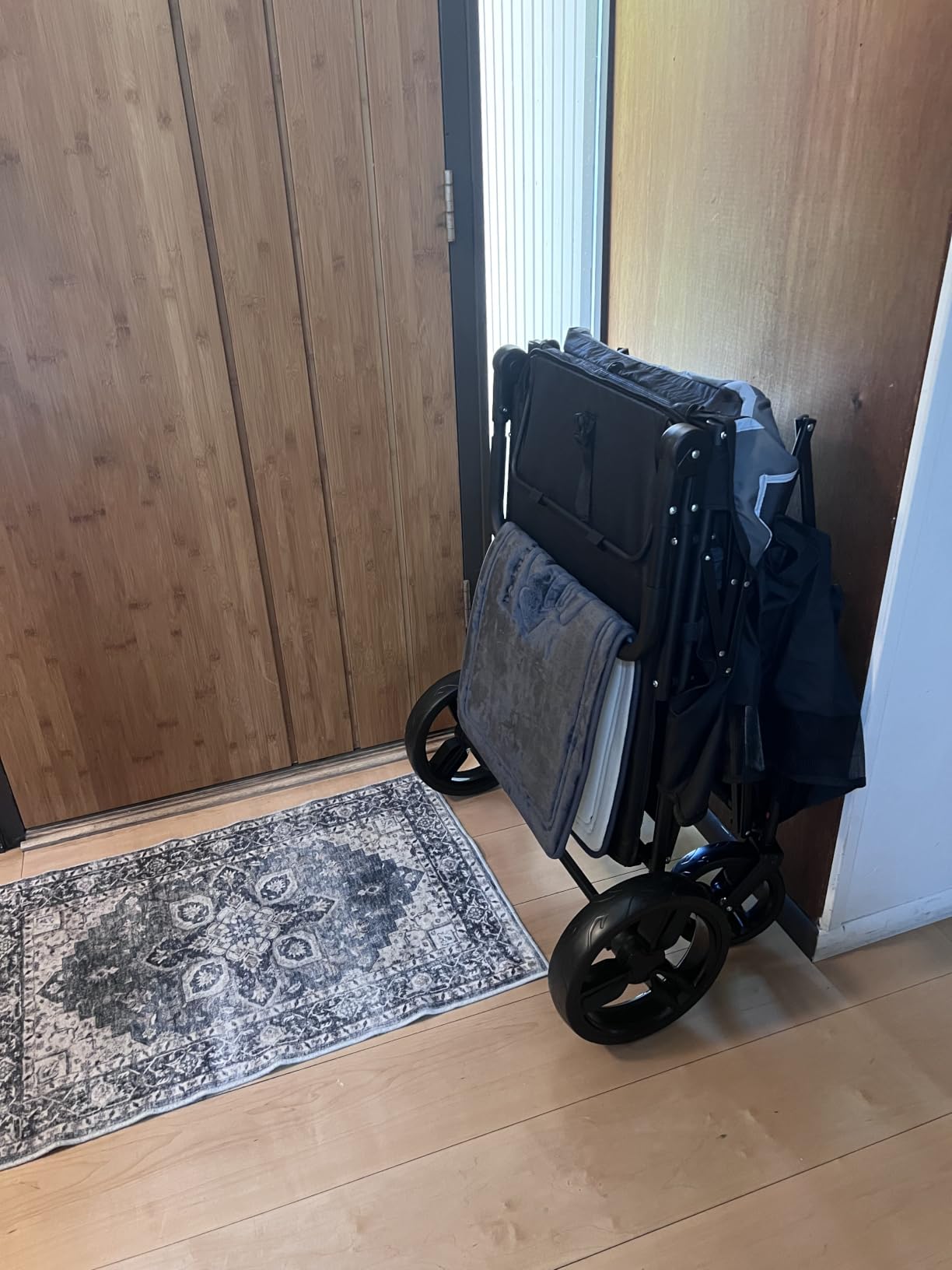 Large Dog Stroller for Medium & Large Dogs up to 350 lbs, Foldable Pet Wagon | Rear Ramp for Senior Dogs, Adjustable Handle, Washable Pad, All Terrain Wheels, Breathable Mesh Doors & Multiple Storage Pockets customer photo 1