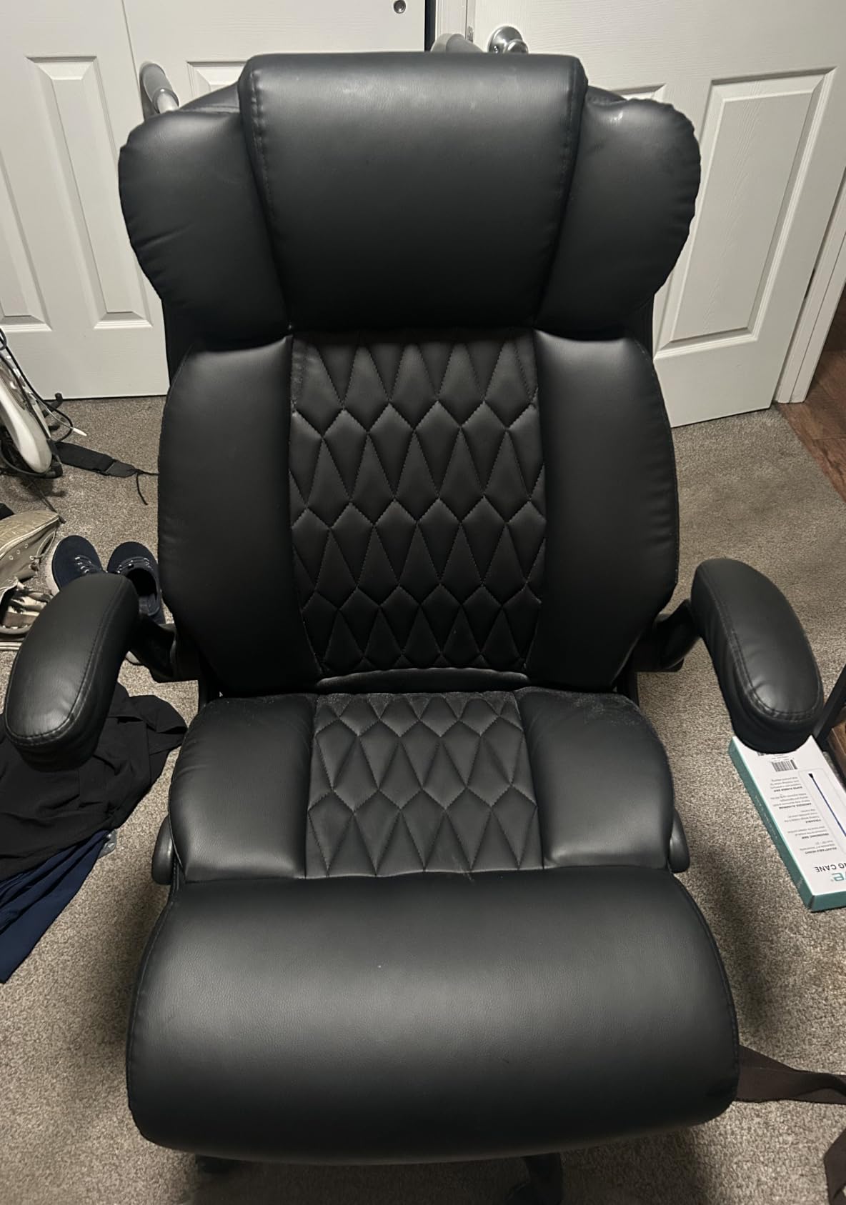 500lbs Big and Tall Office Chair Adjustable Lumbar Support for Back Pain, Extra Wide Seat Executive Office Chair Thick Armrest Pad, Heavy Duty Base&Upgraded Wheels, Ergonomic Desk Chair customer photo 1